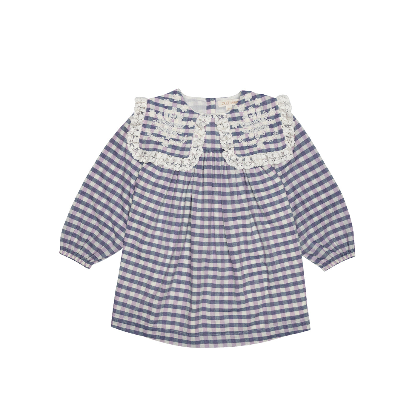 Girls Blue Check Cotton Dress