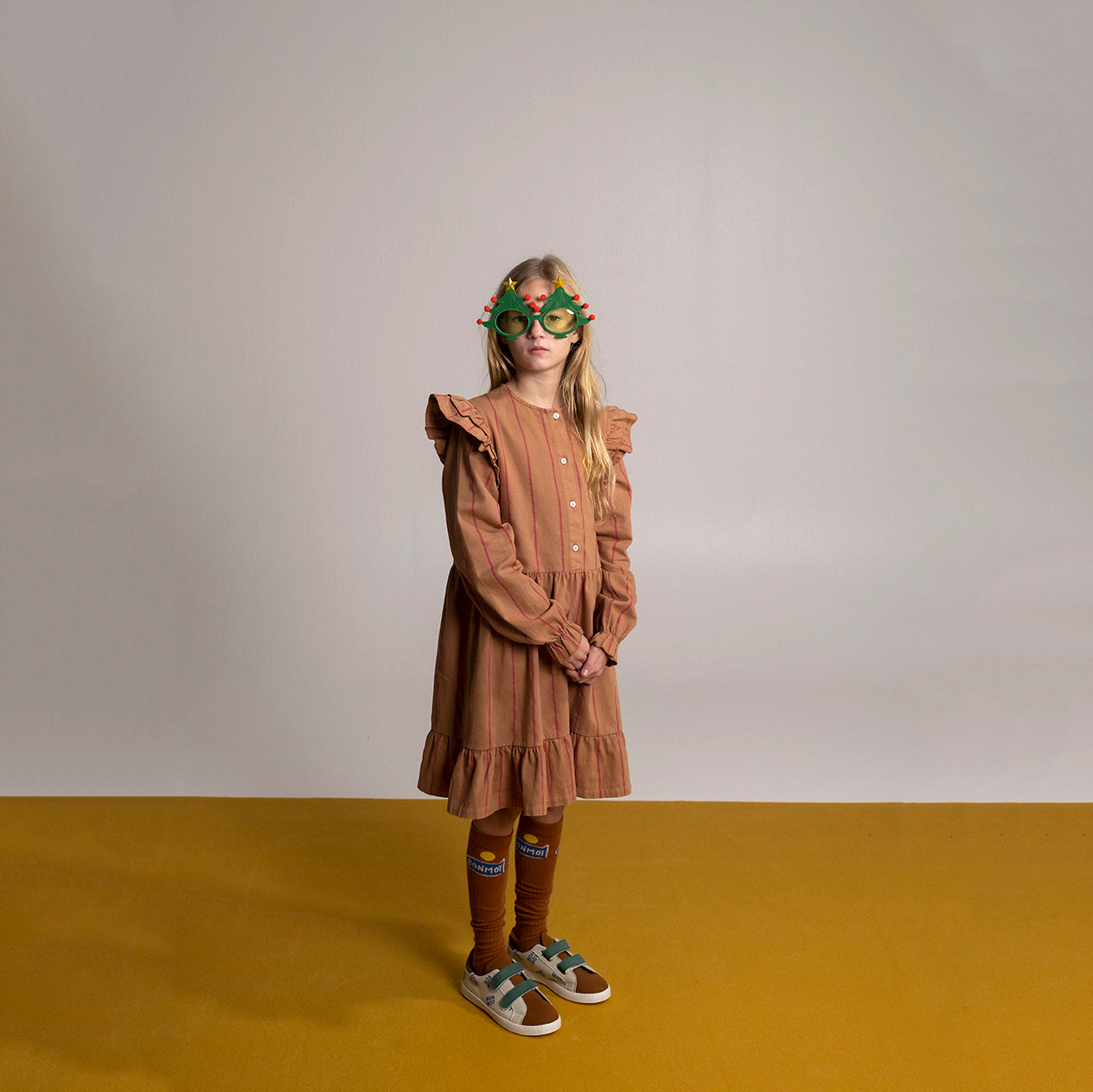 Boys & Girls Brown Logo Cotton Socks