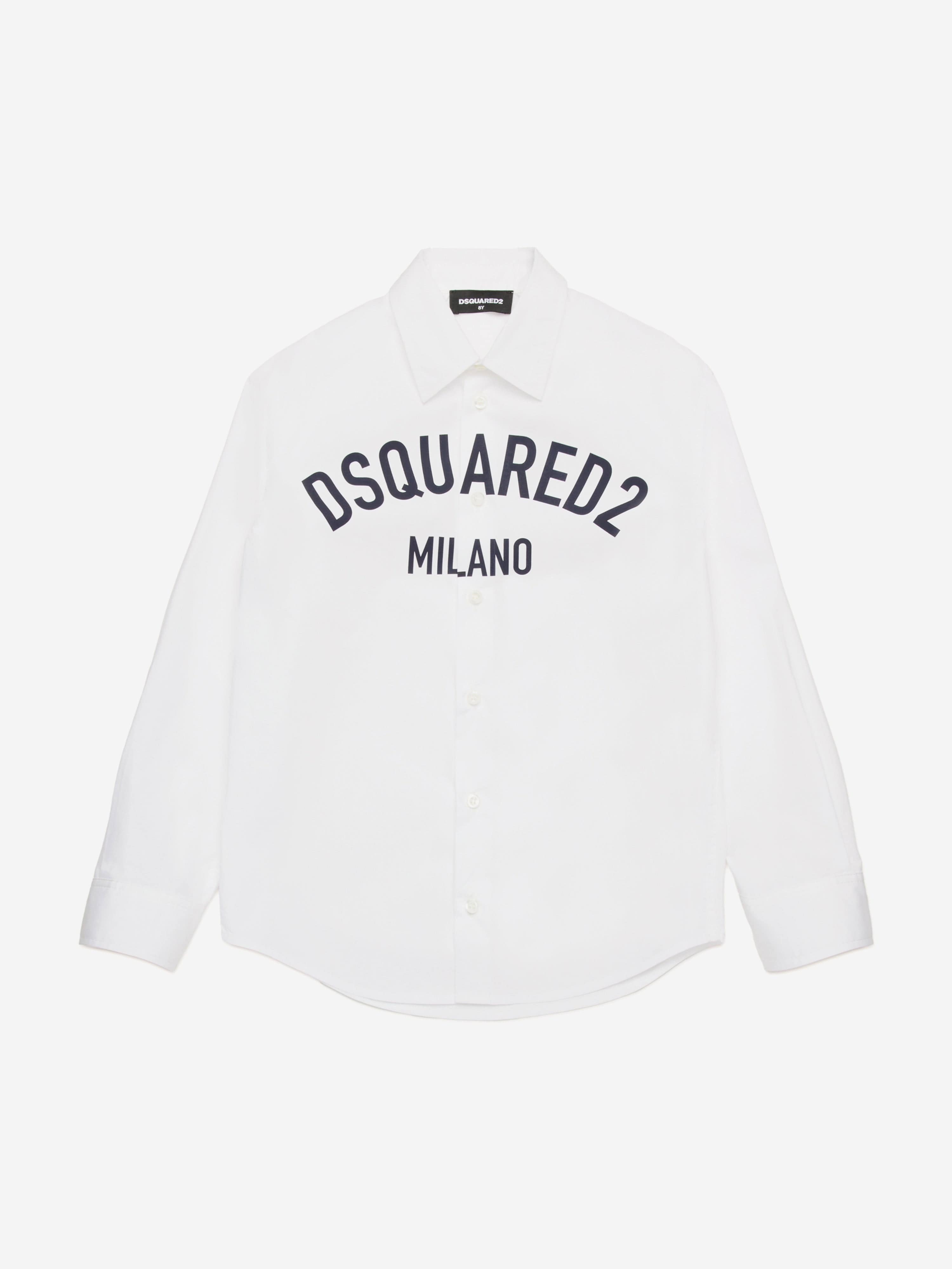 Boys Milano Logo Shirt in White