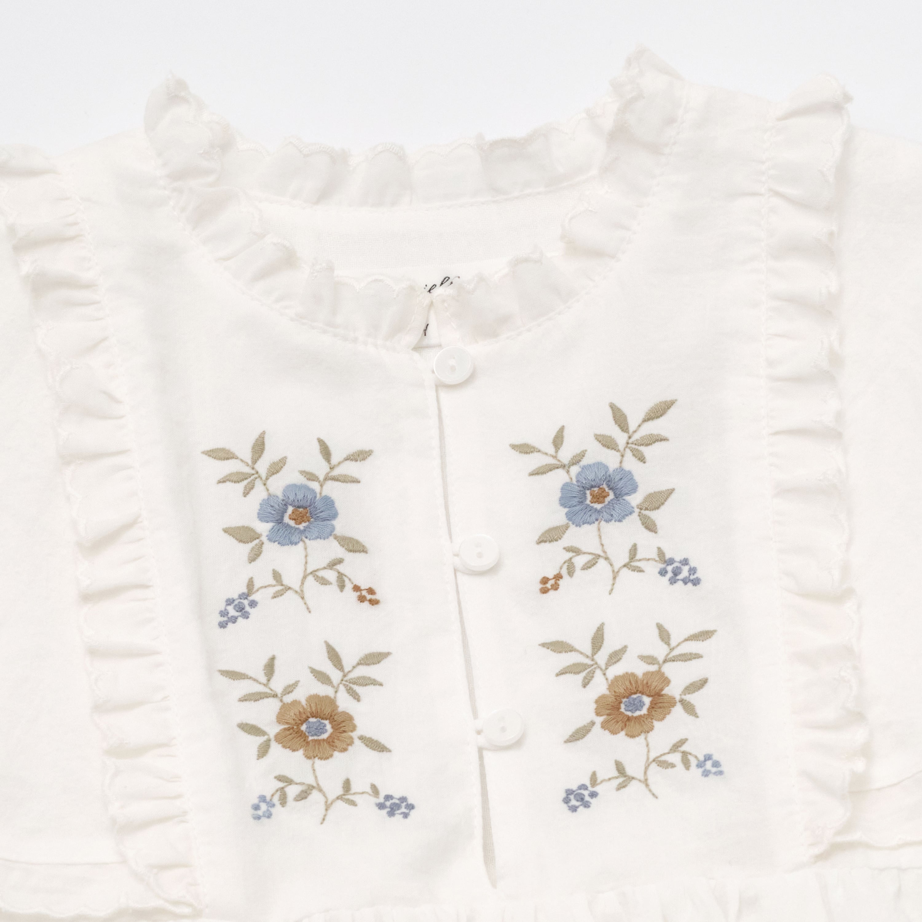 Girls White Embroidered Cotton Dress