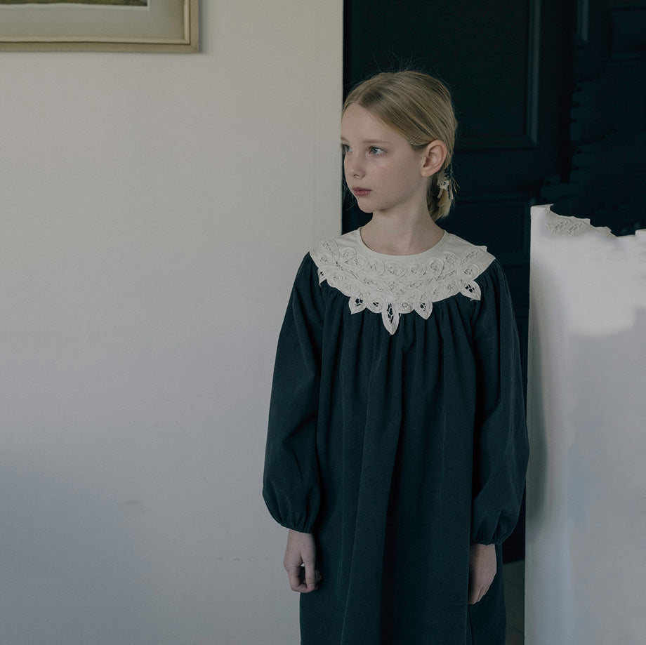 Girls Charcoal Corduroy Dress