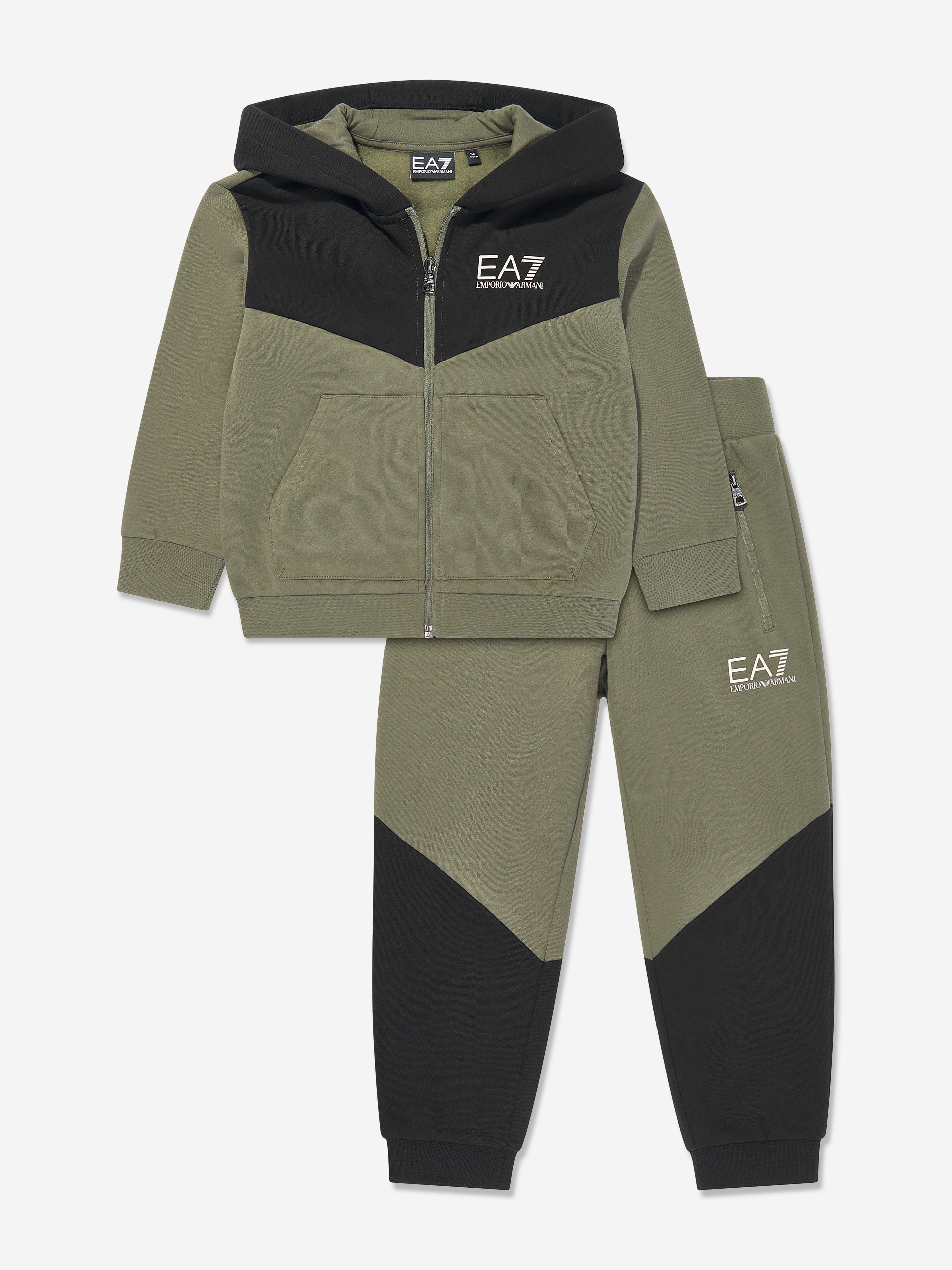 Boys Colourblock Tracksuit in Green
