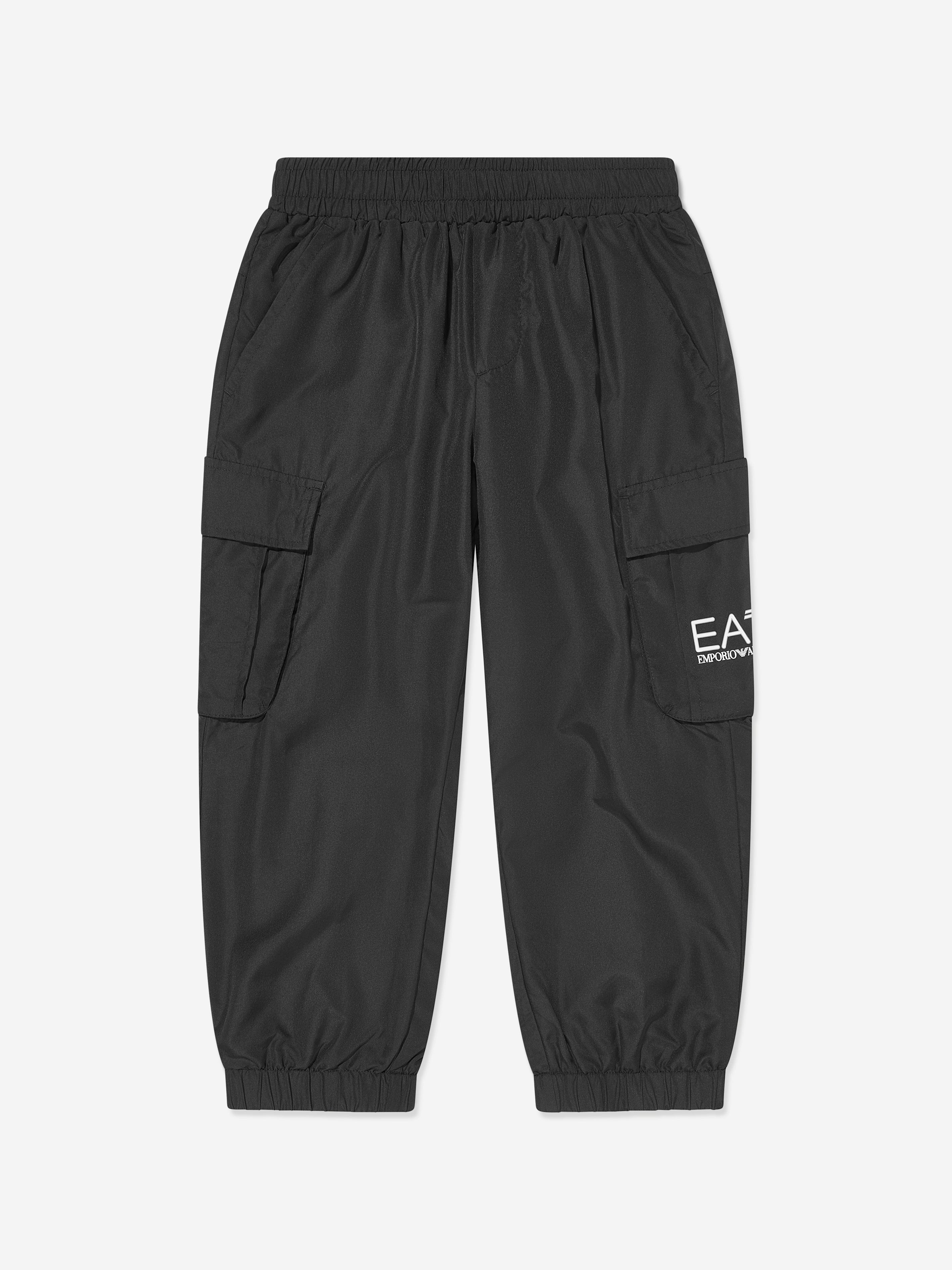 Boys Cargo Trousers in Black