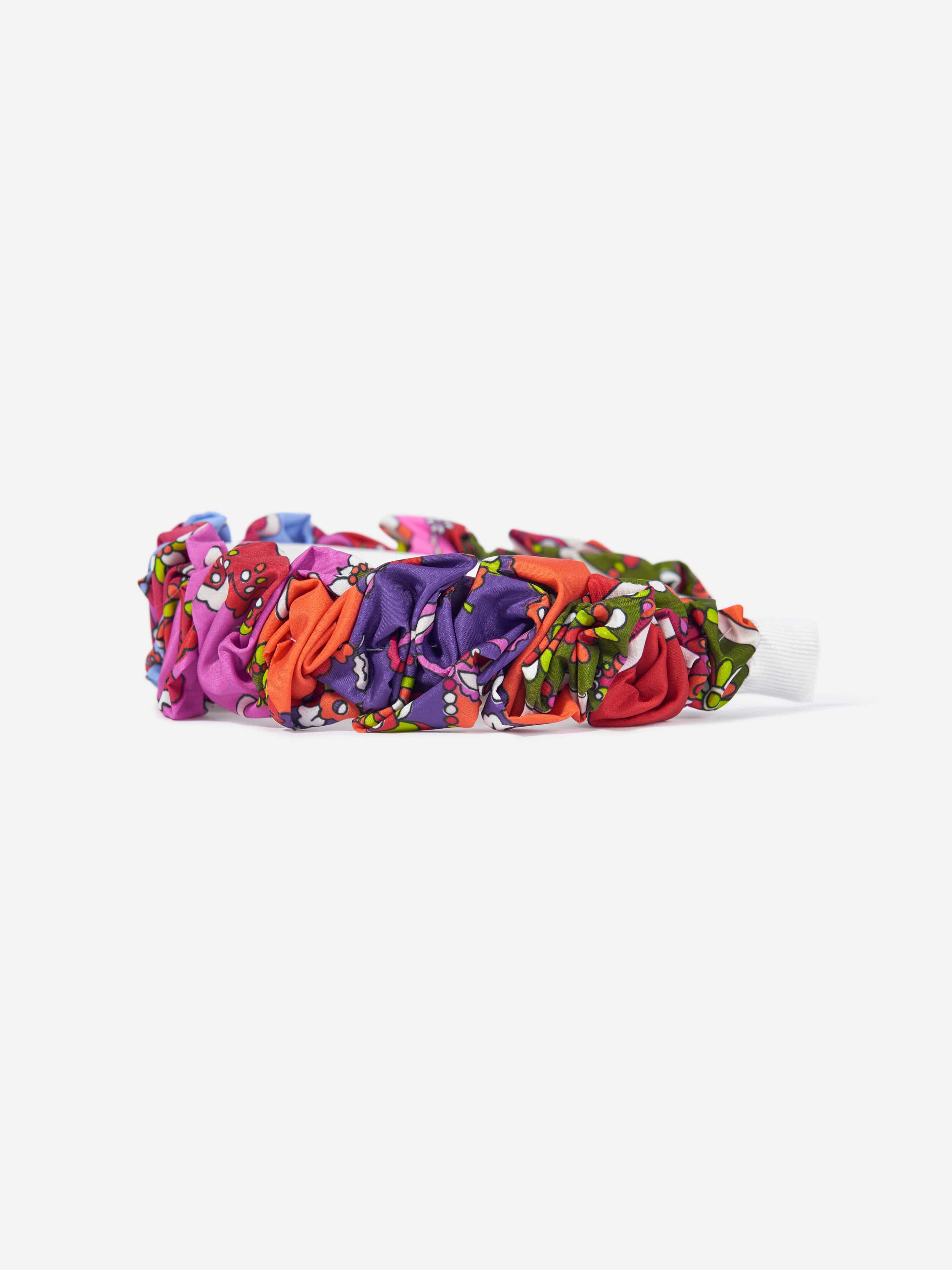 Girls Ruched Festa Print Headband in Multicolour