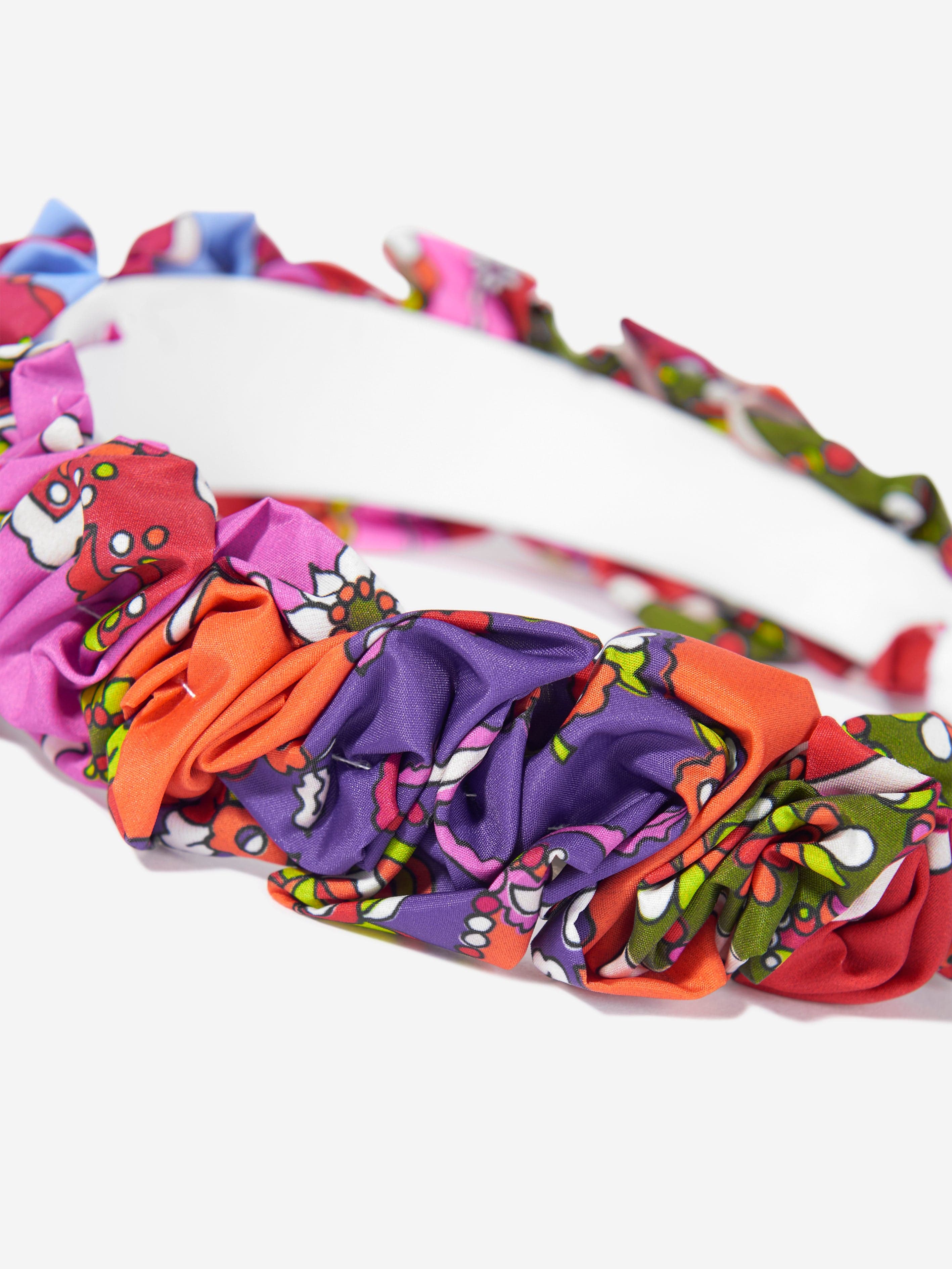 Girls Ruched Festa Print Headband in Multicolour