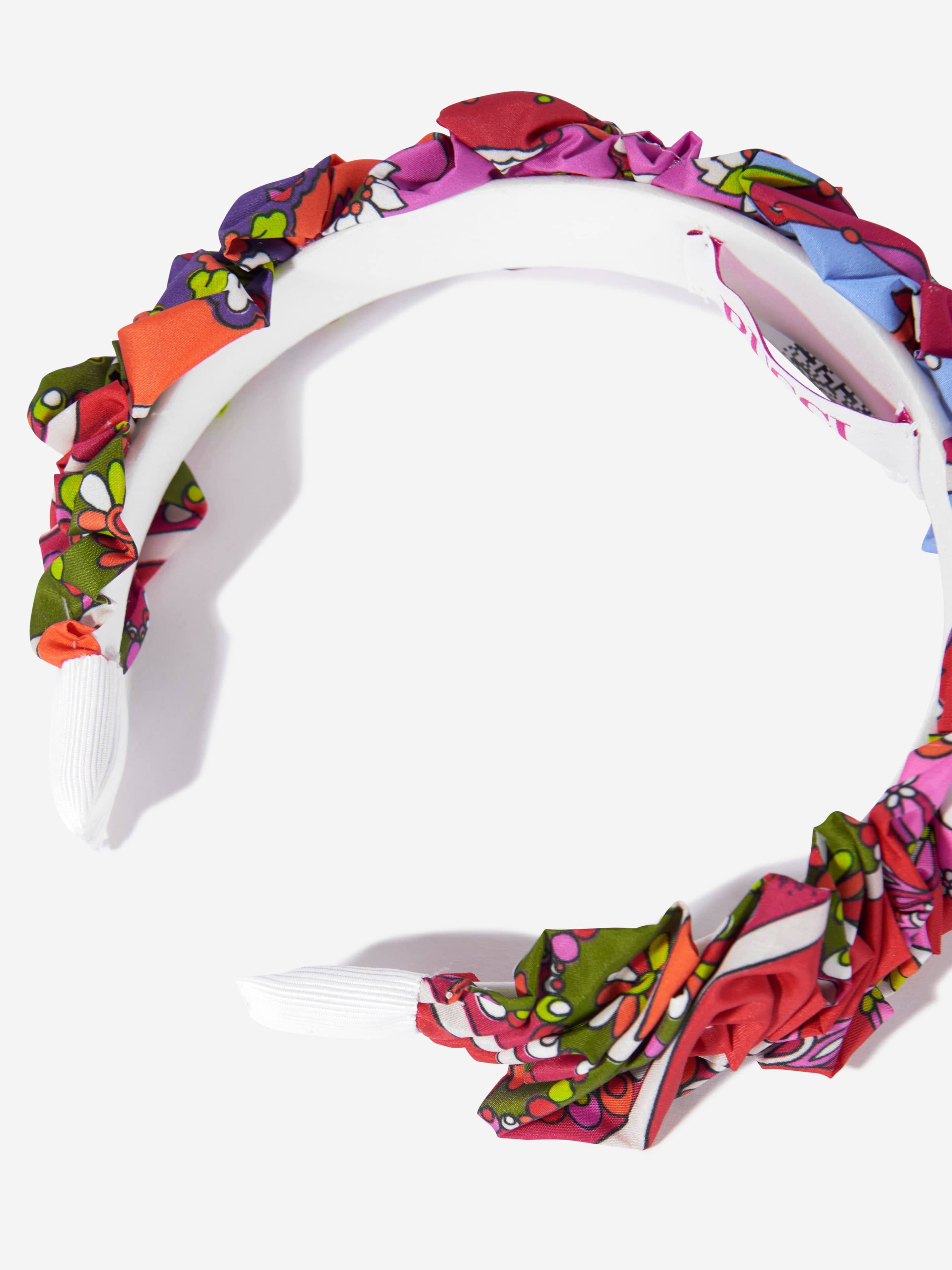 Girls Ruched Festa Print Headband in Multicolour