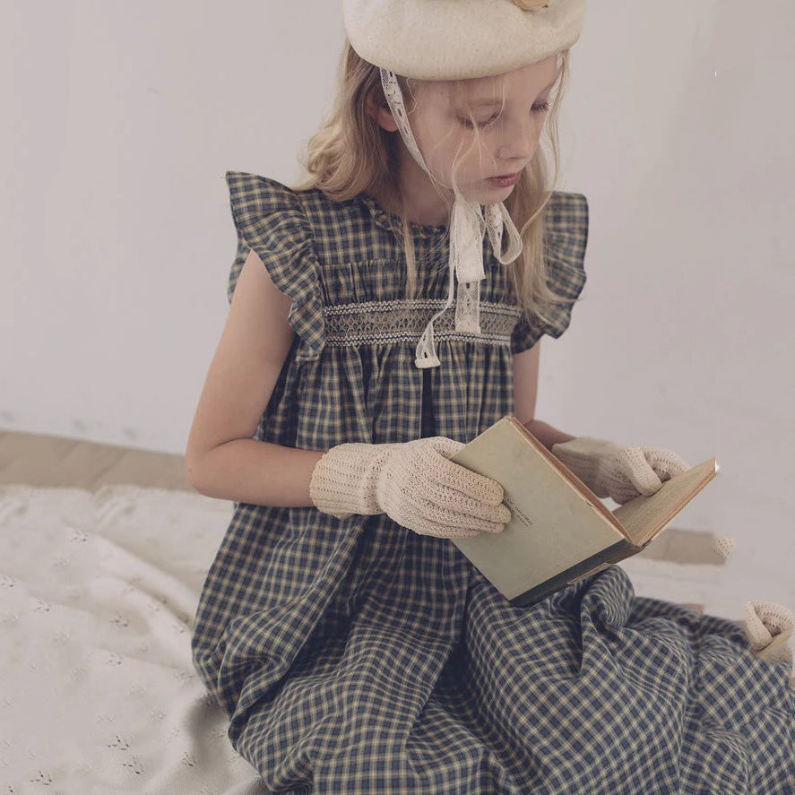 Girls Green Plaid Dress