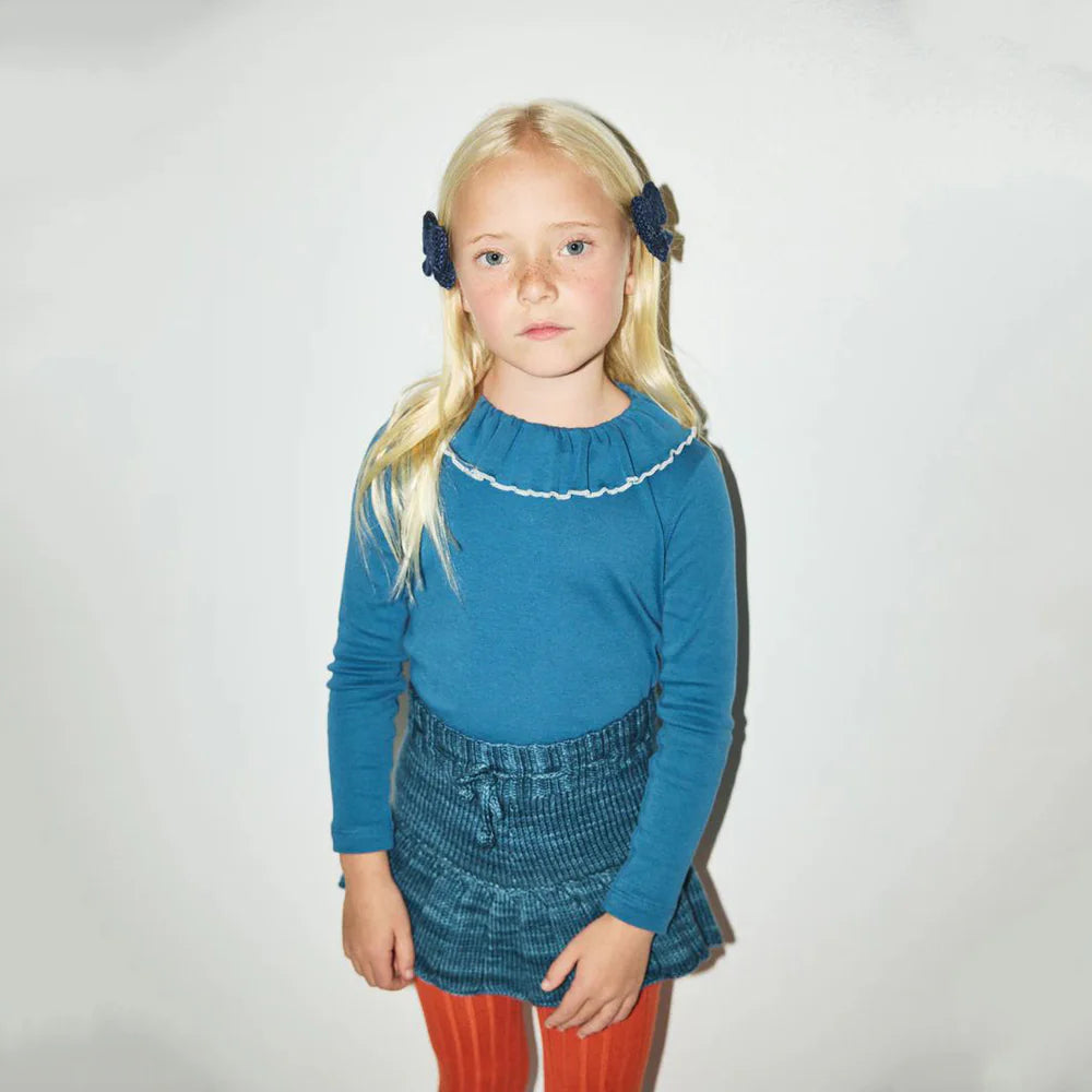 Girls Blue Wool Skirt