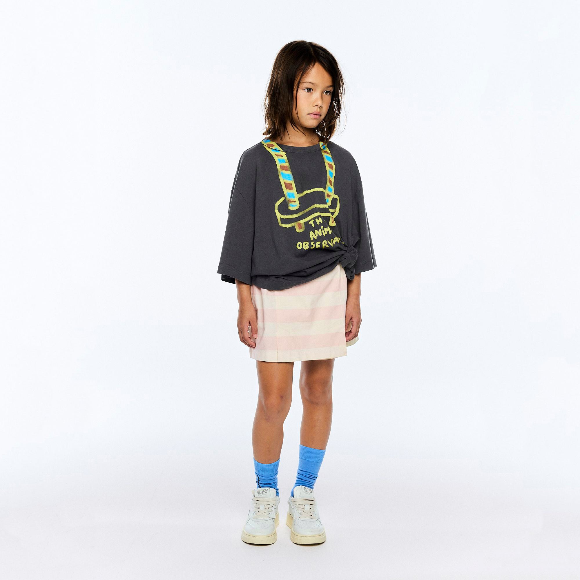 Boys & Girls Dark Grey Printed Cotton T-Shirt