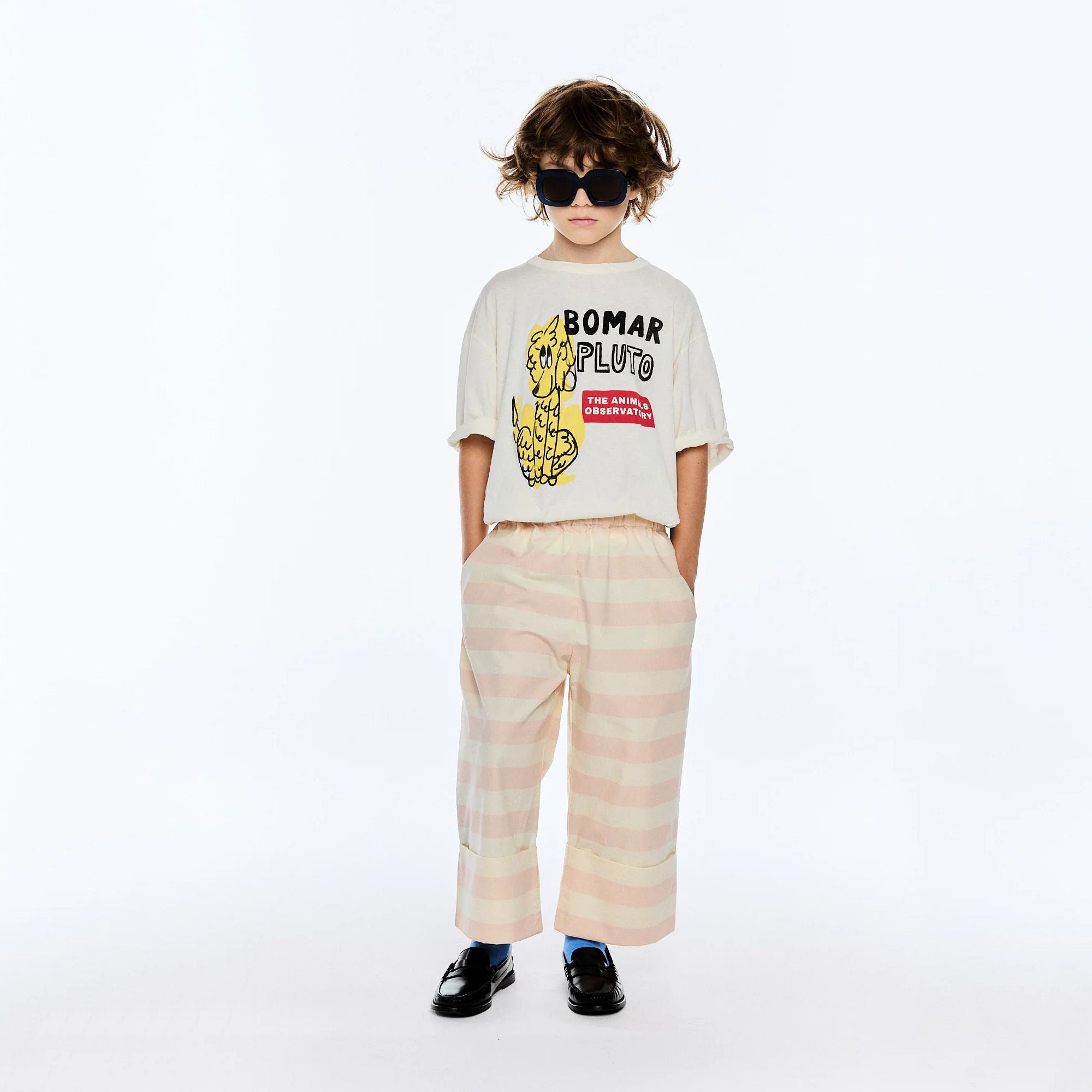 Boys & Girls White Printed Cotton T-Shirt