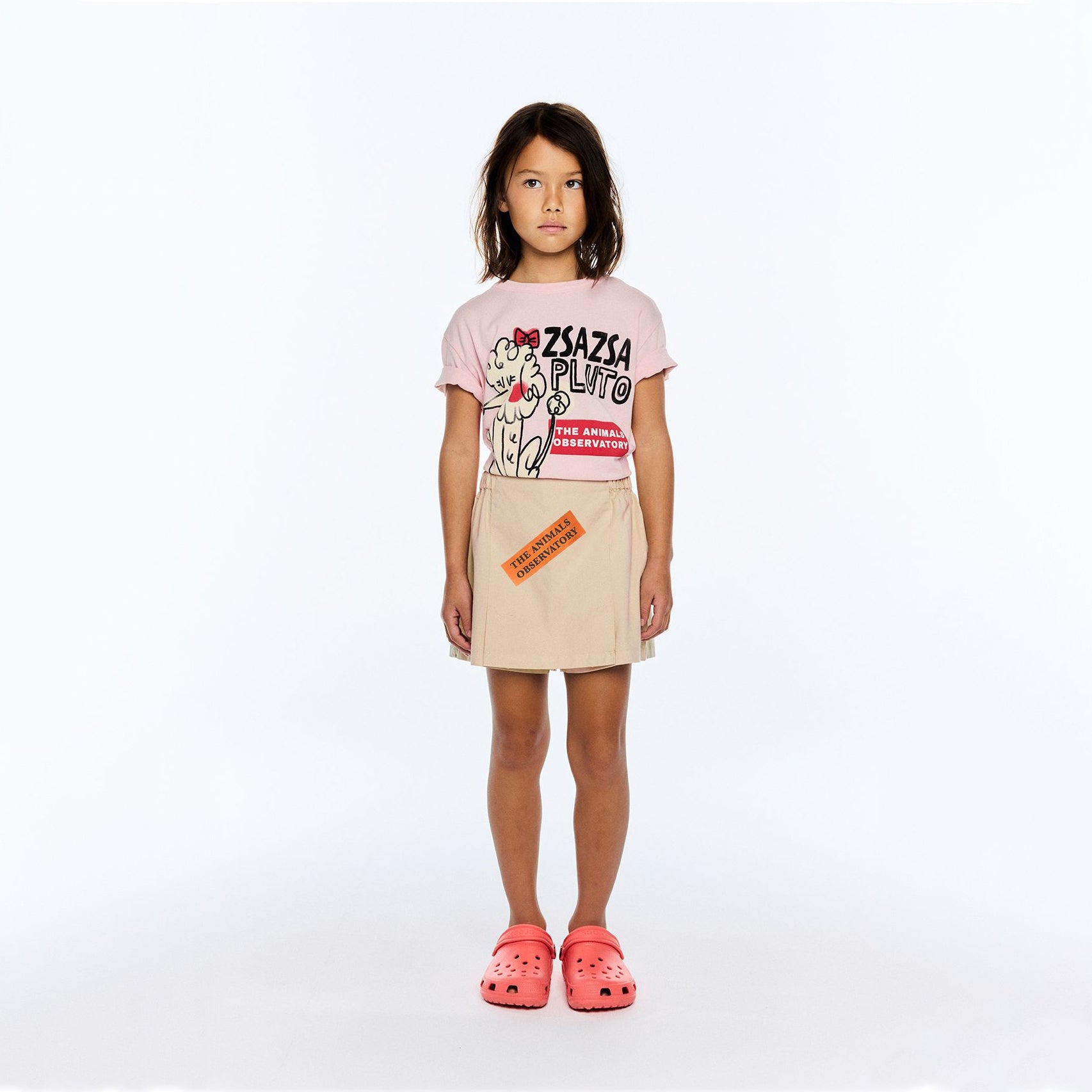 Boys & Girls Pink Printed Cotton T-Shirt