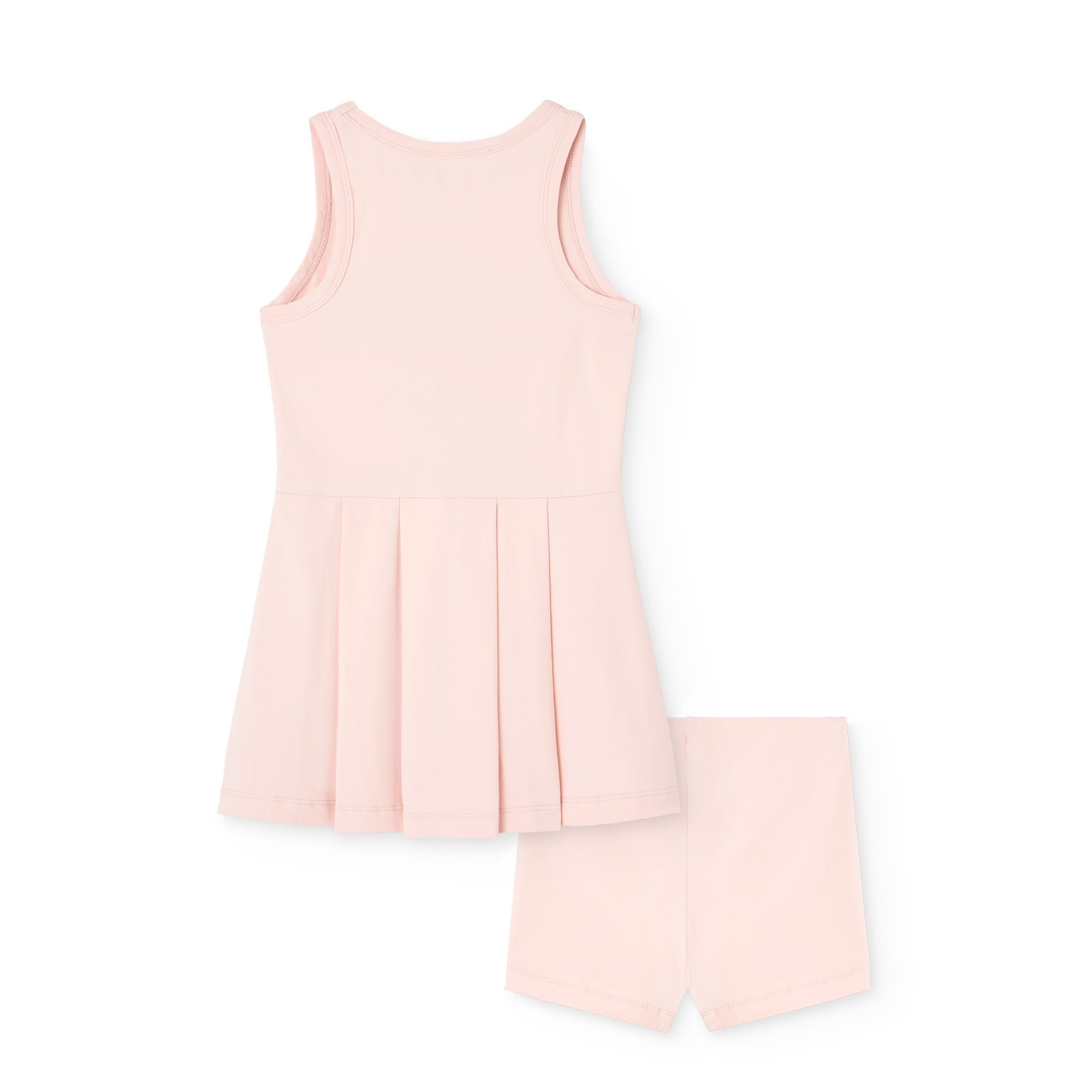 Girls Light Pink Printed Dress Set