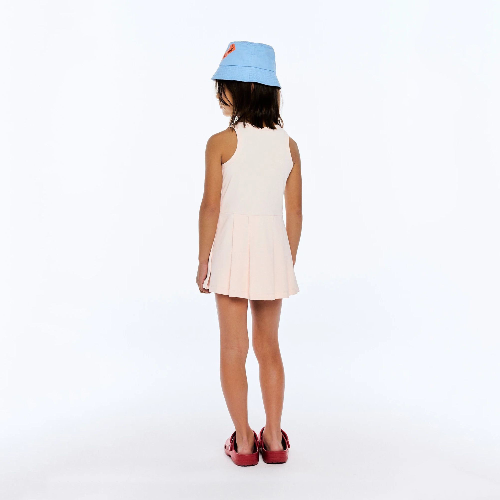 Girls Light Pink Printed Dress Set