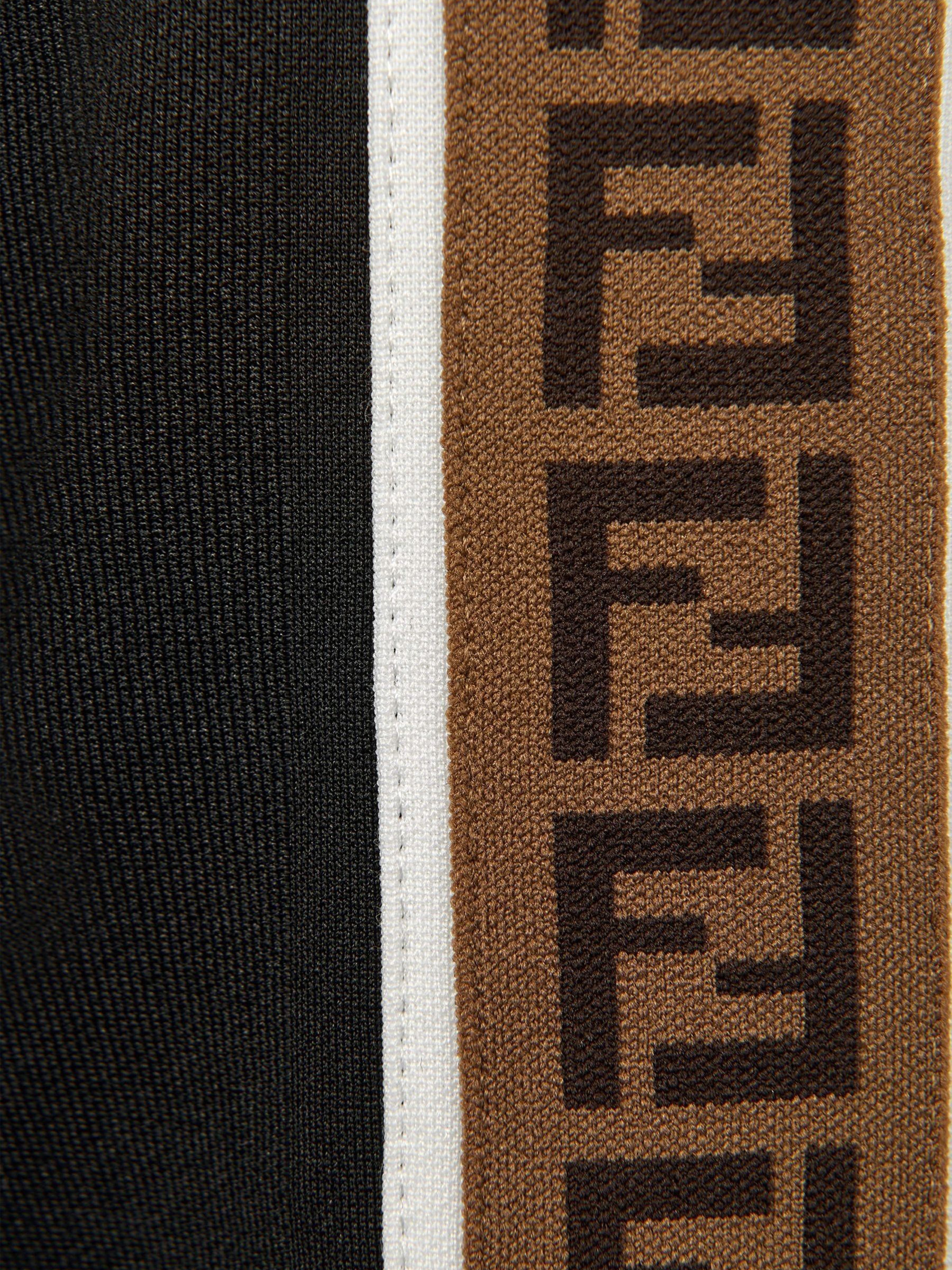 Boys FF Logo Tape Zip Up Sweat Top in Black