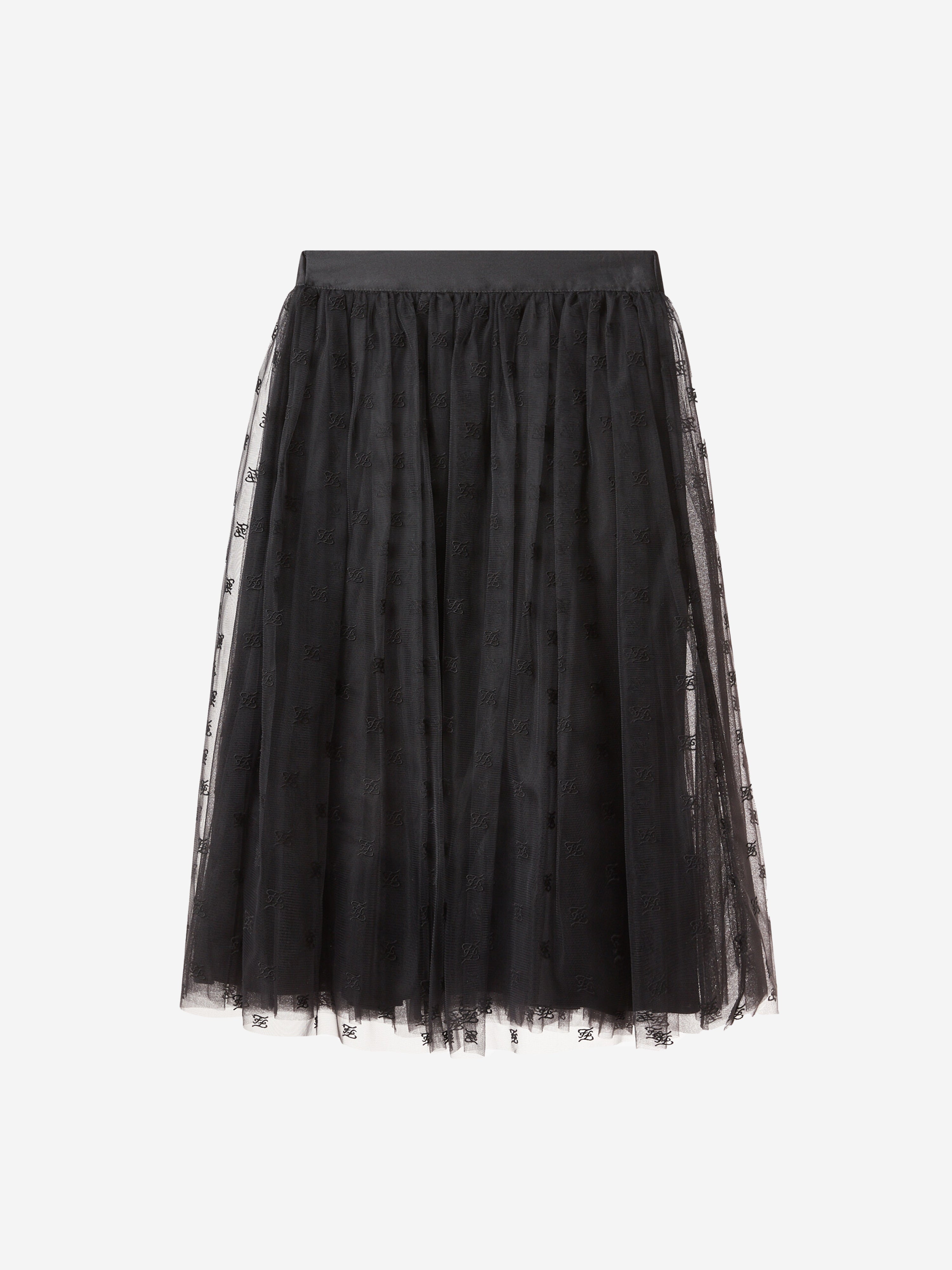 Girls Embroidered Tulle Skirt