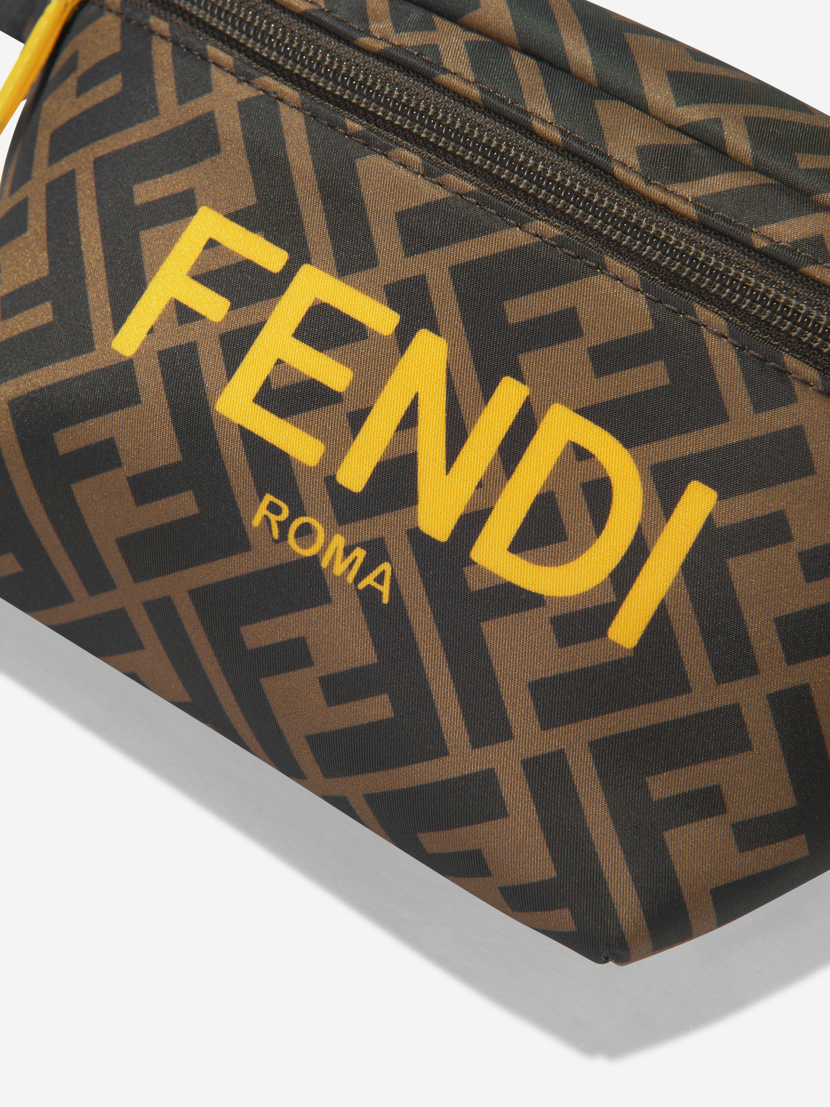 Kids FF Logo Belt Bag in Brown