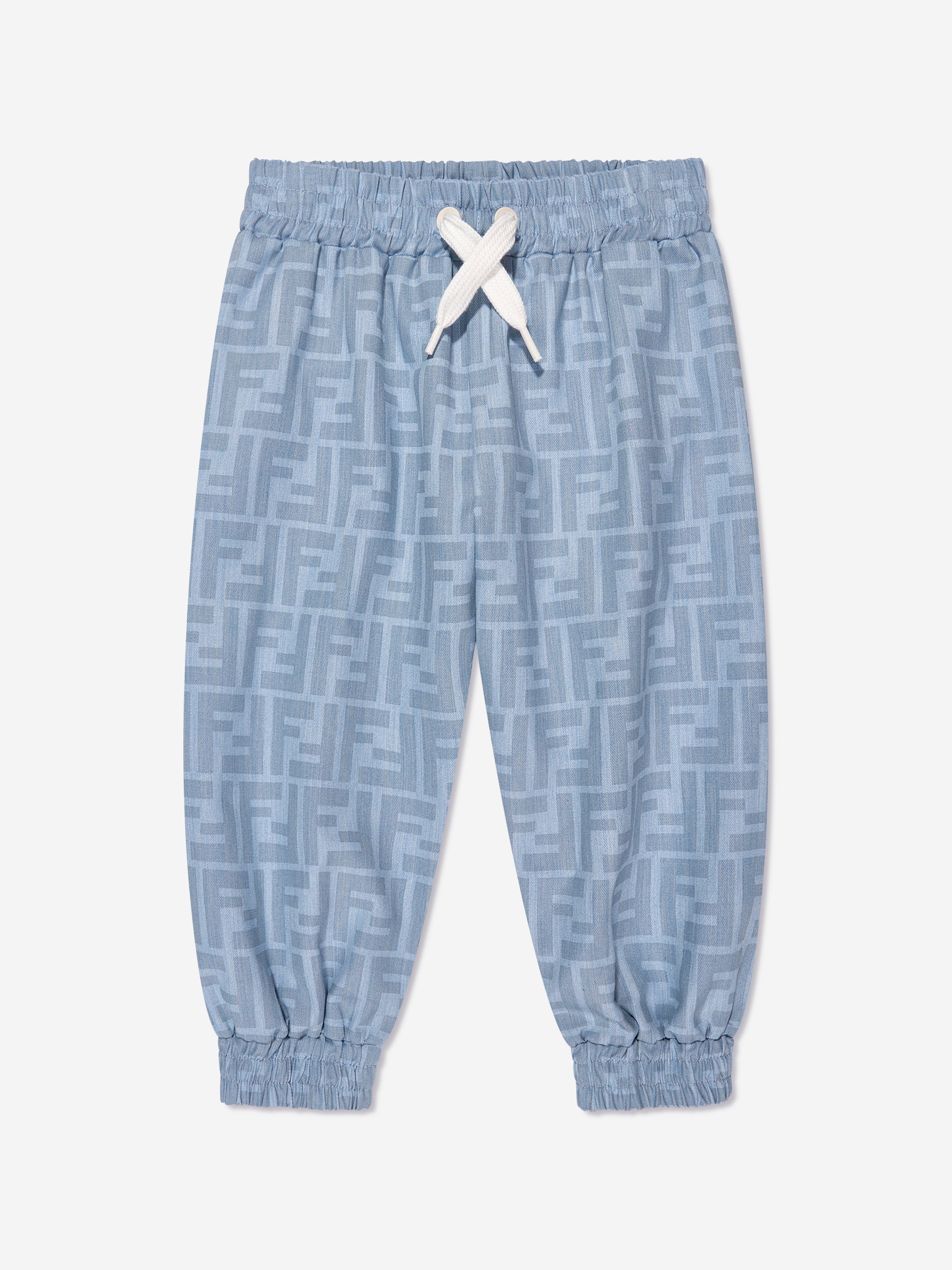Baby Boys Chambray FF Logo Trousers in Blue