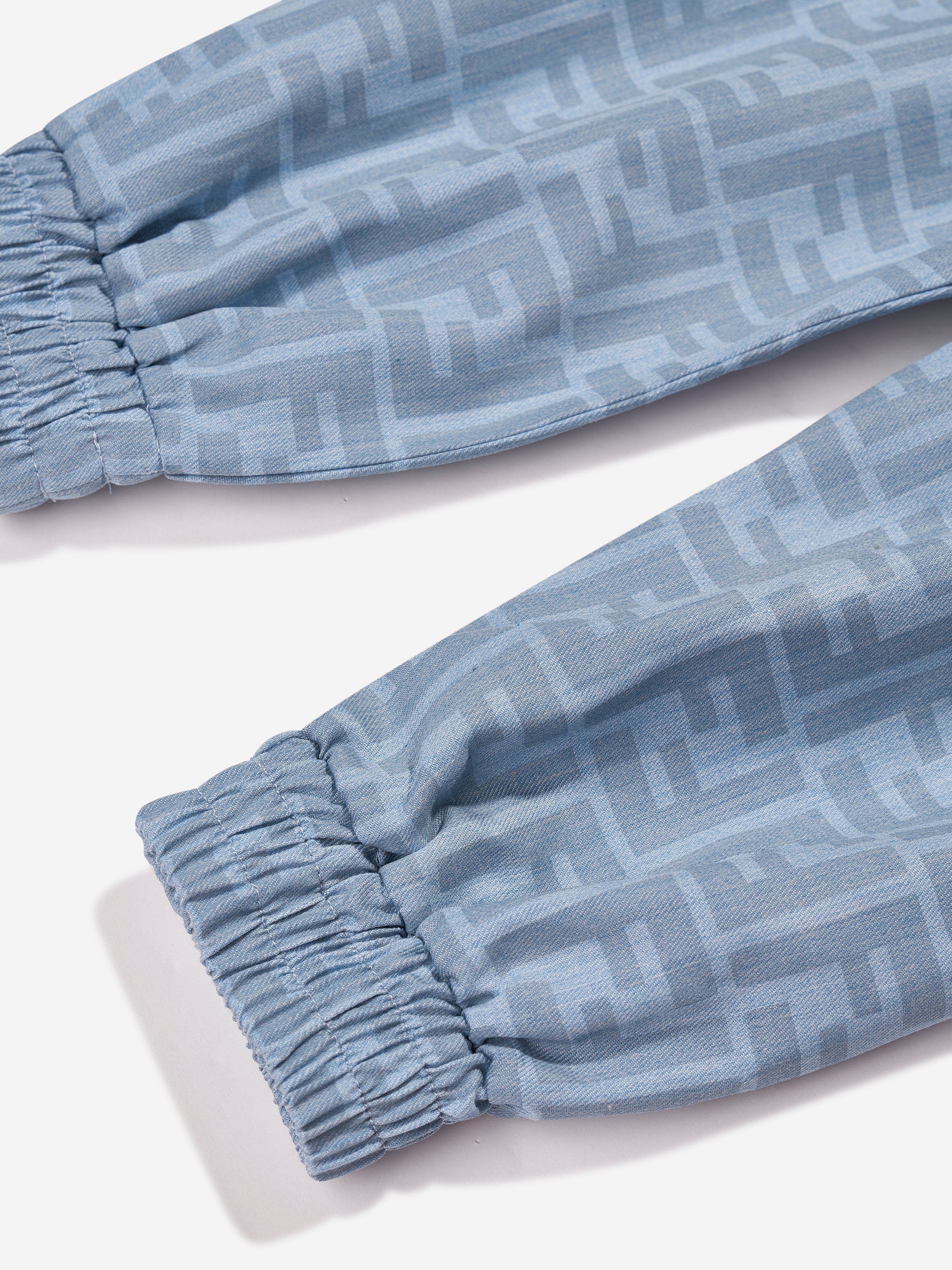 Baby Boys Chambray FF Logo Trousers in Blue