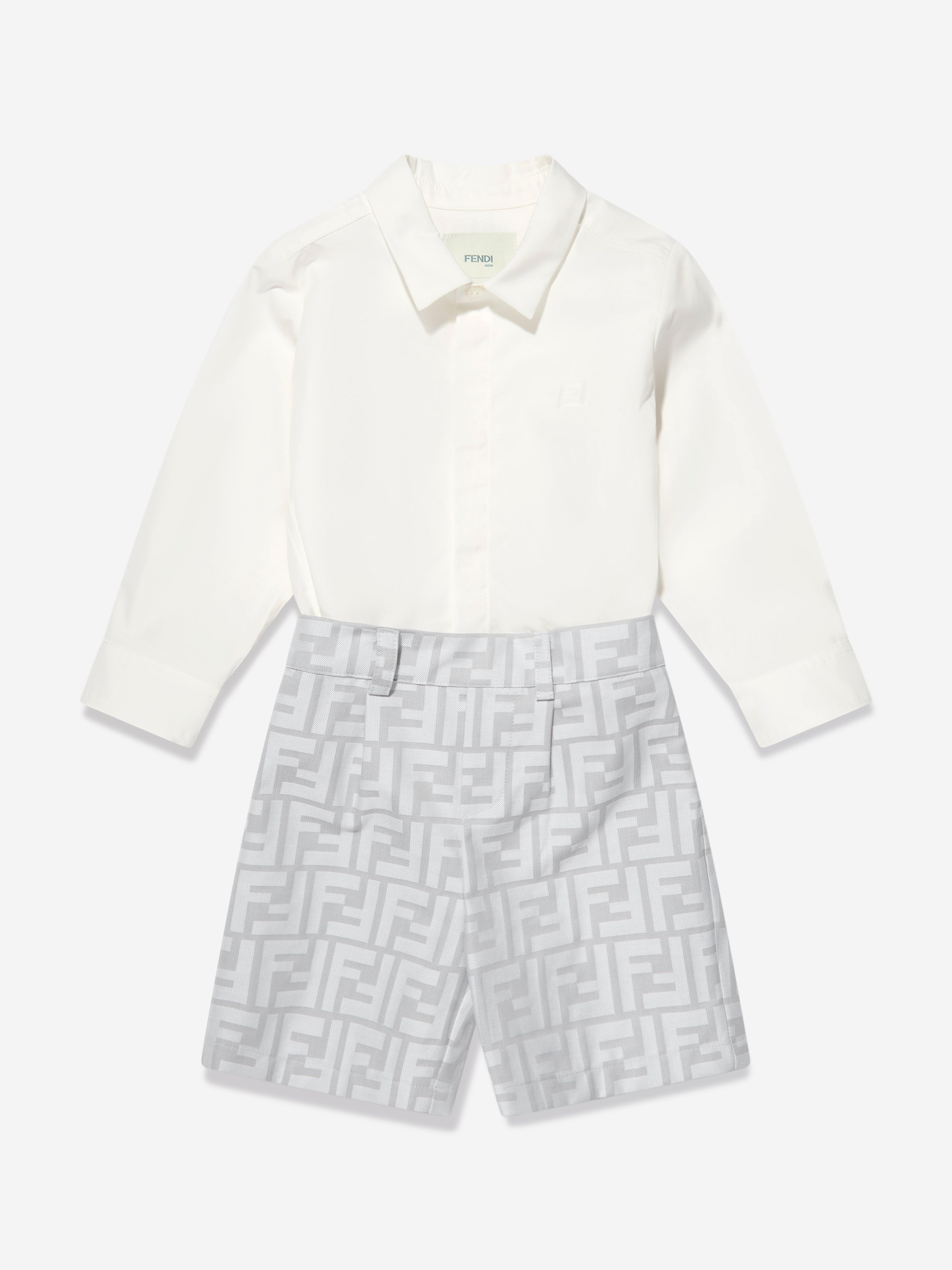 Baby Boys FF Romper Outfit in Grey