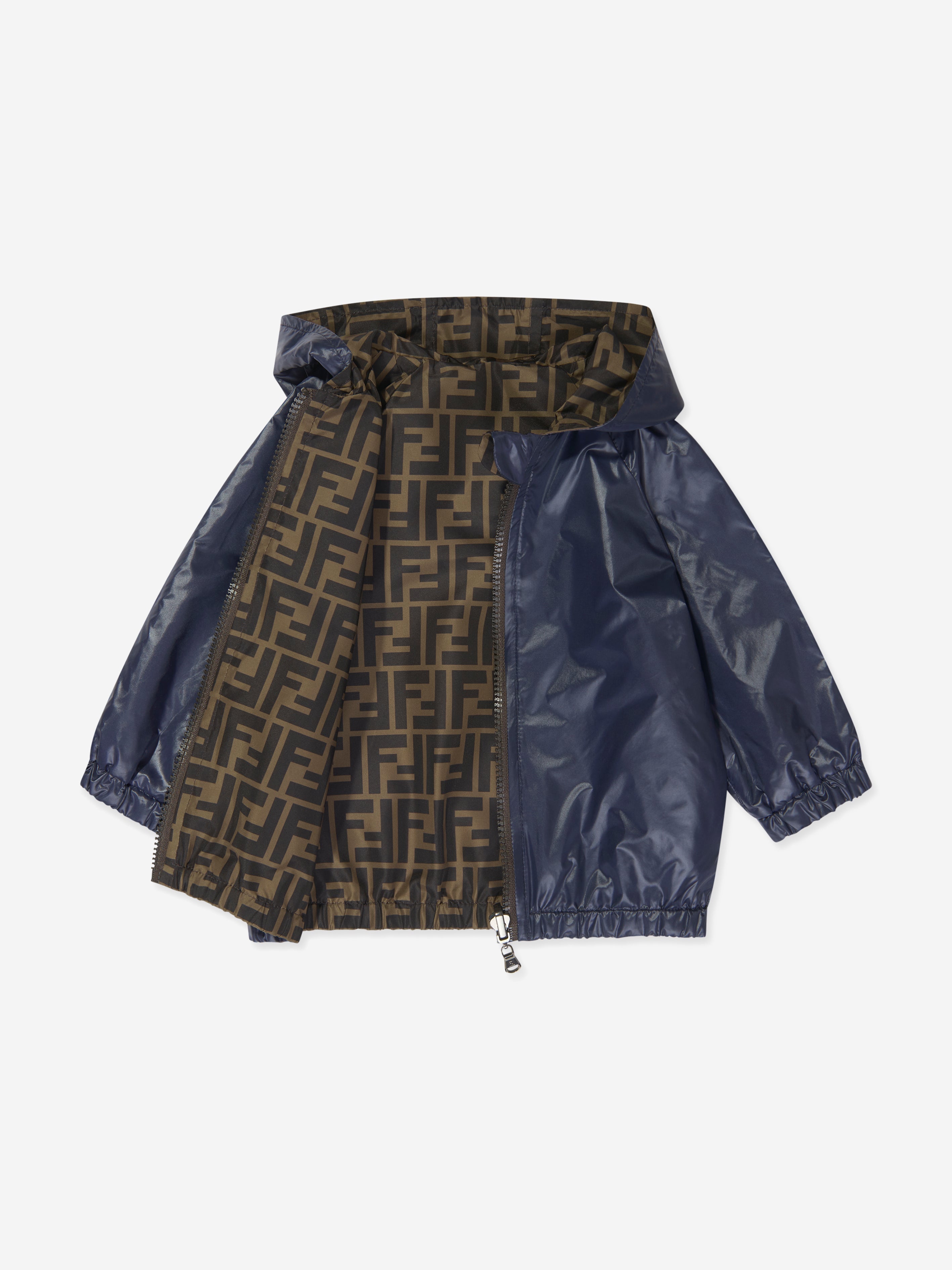 Baby Boys Reversible FF K-Way Jacket in Blue