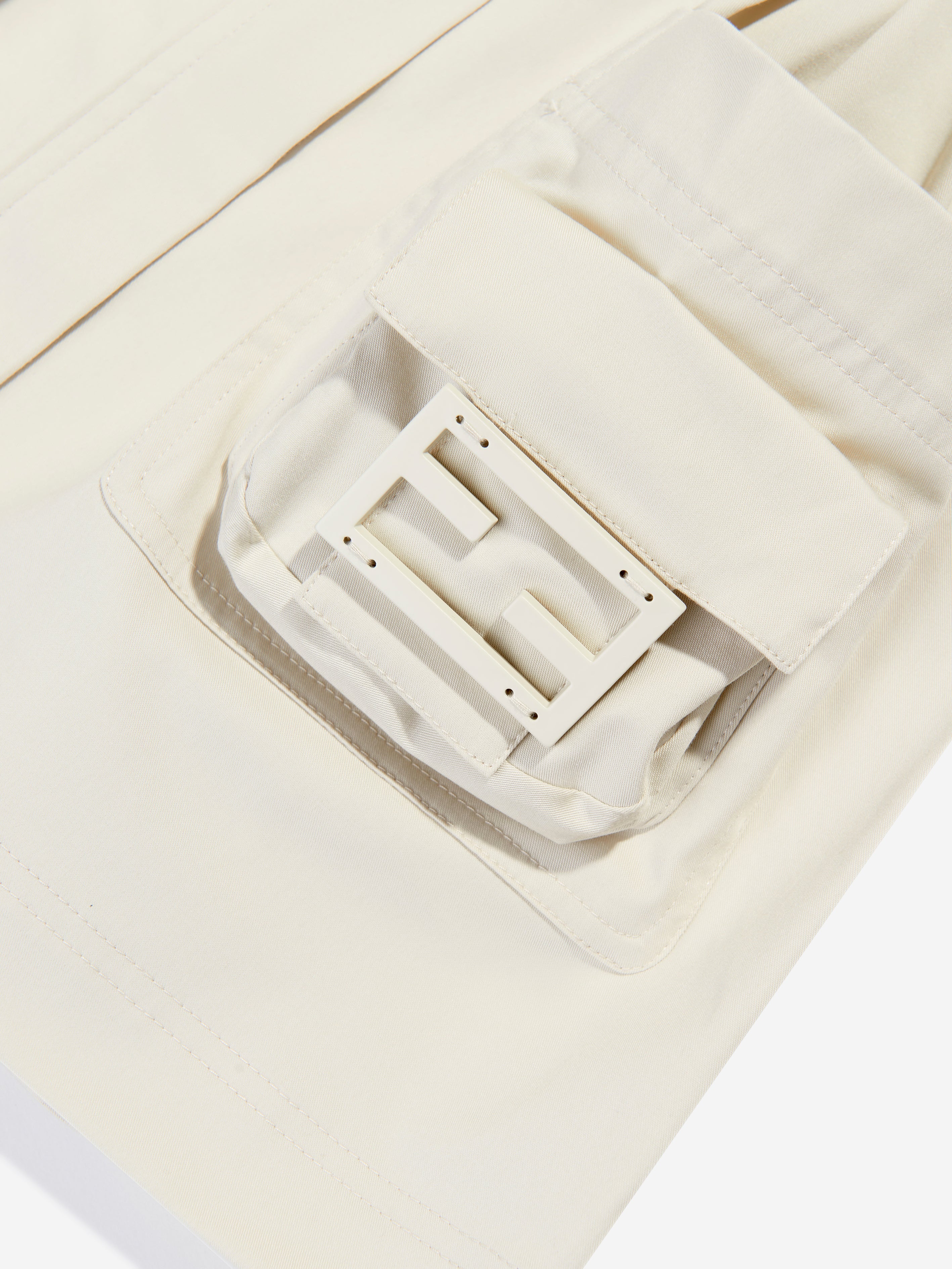Girls Cargo Pocket Skirt in Ivory