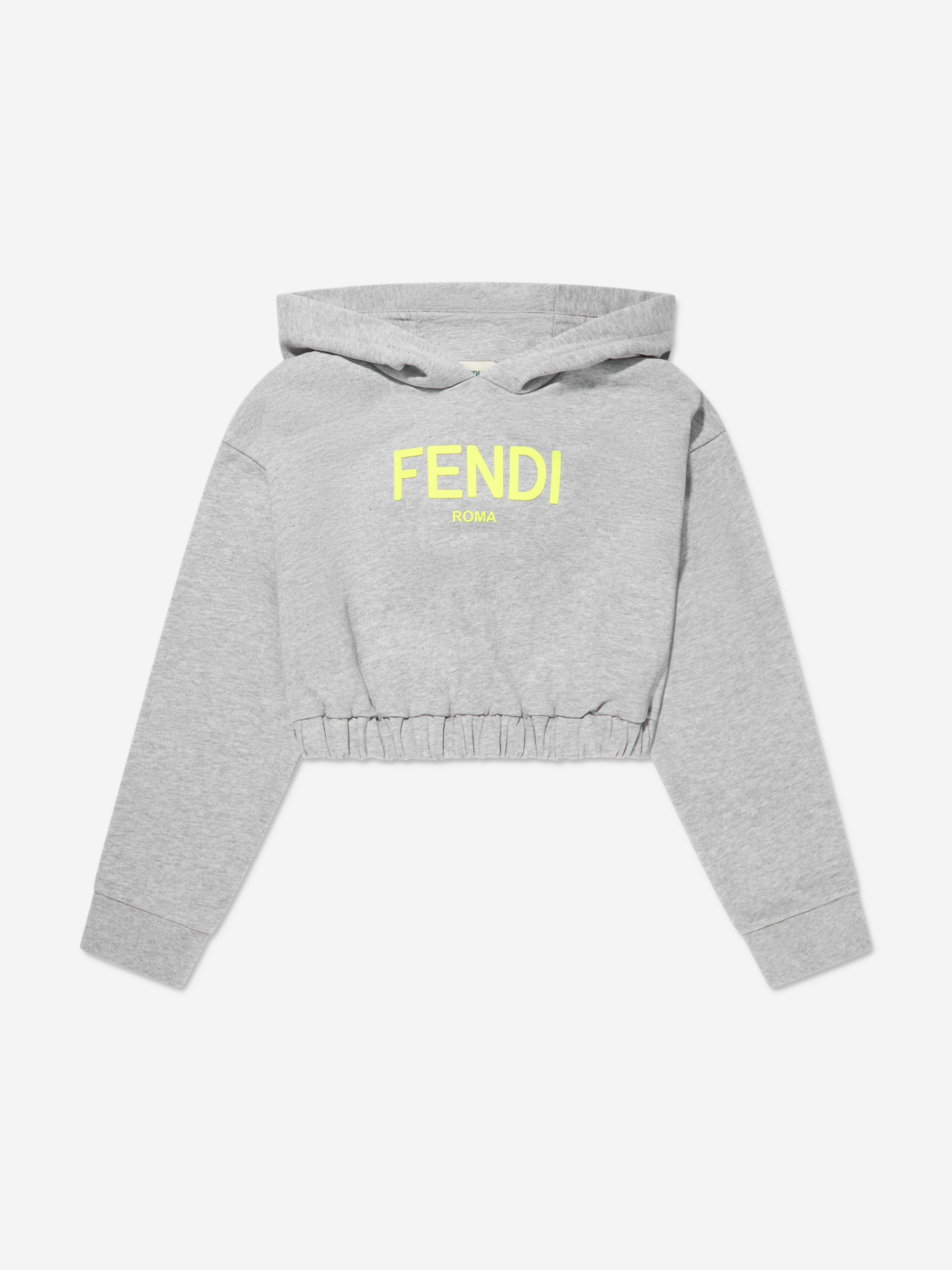 Girls Logo Cropped Hoodie in Grey