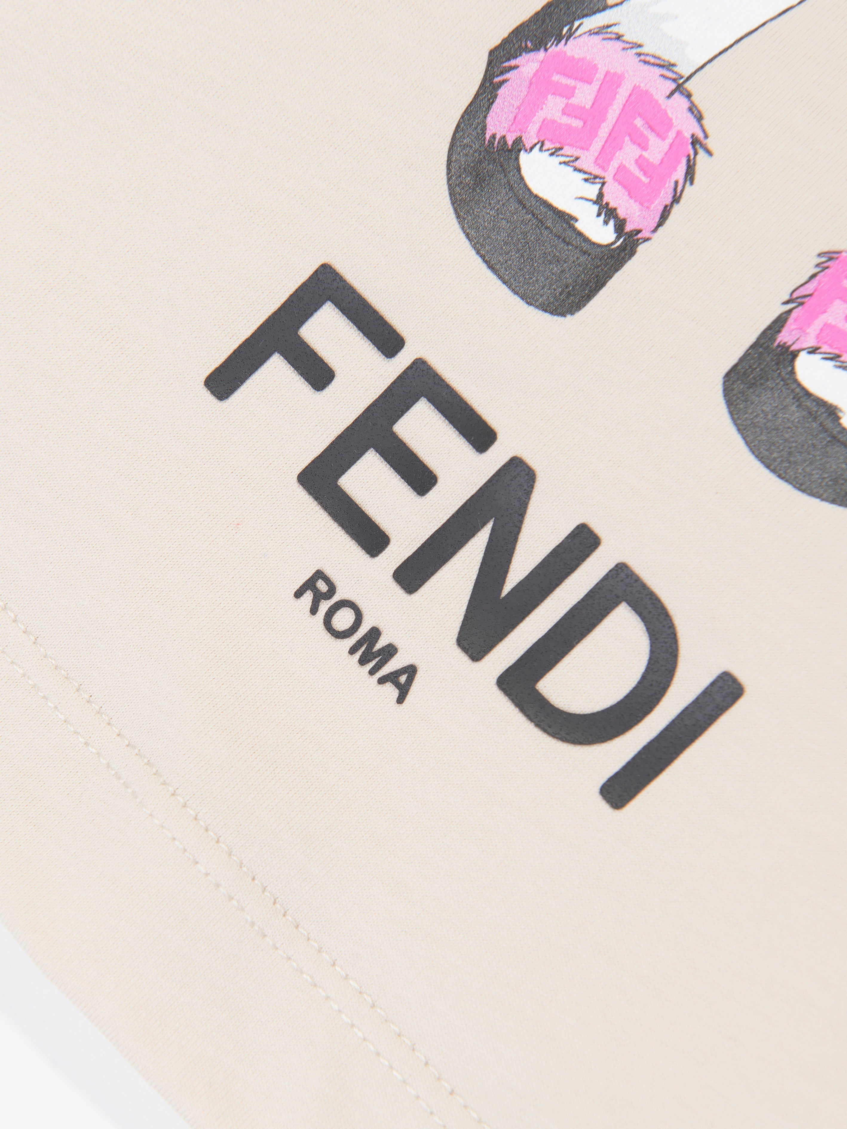 Girls Graphic Print T-Shirt in Beige