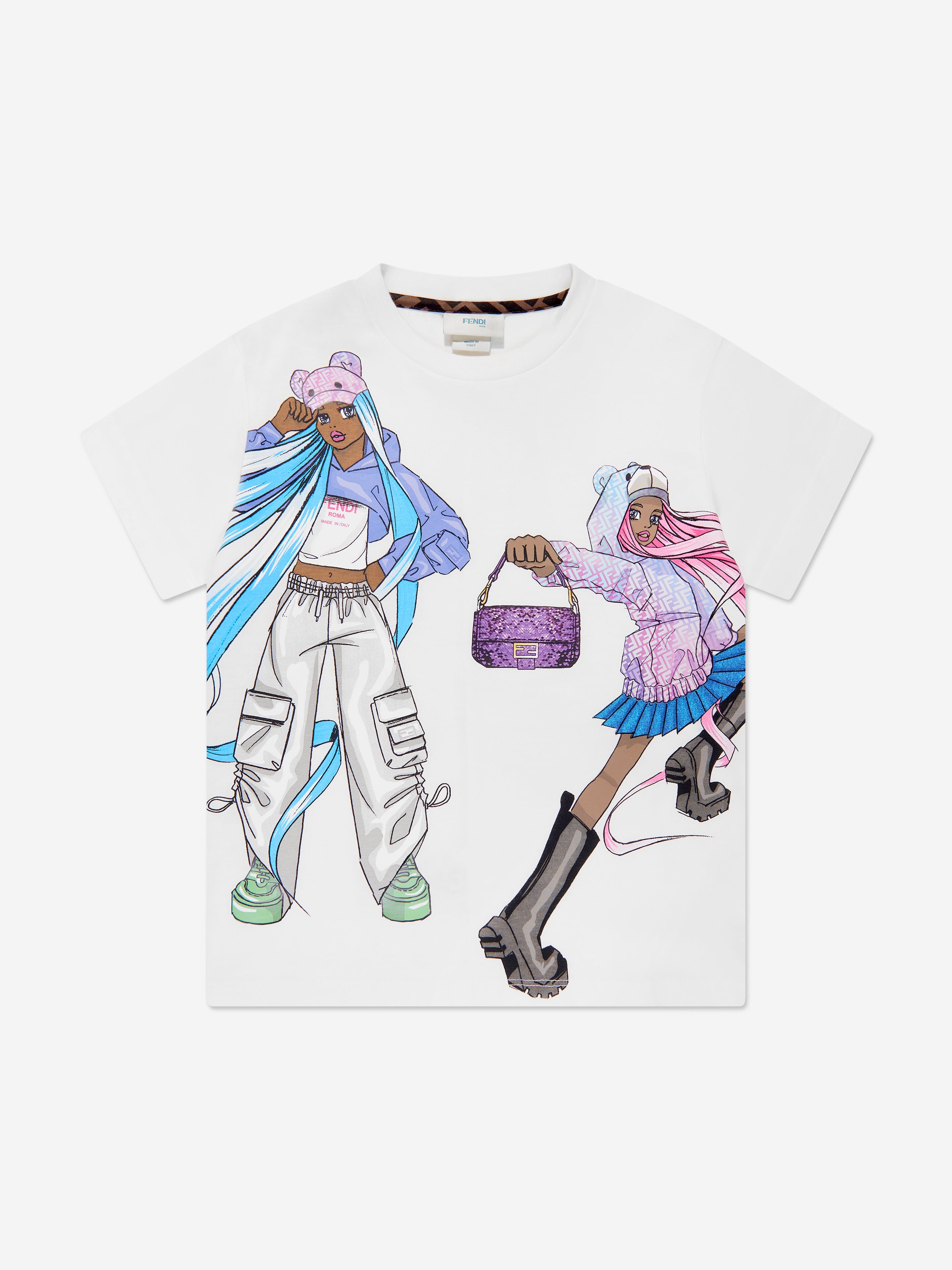 Girls Graphic Print T-Shirt in White