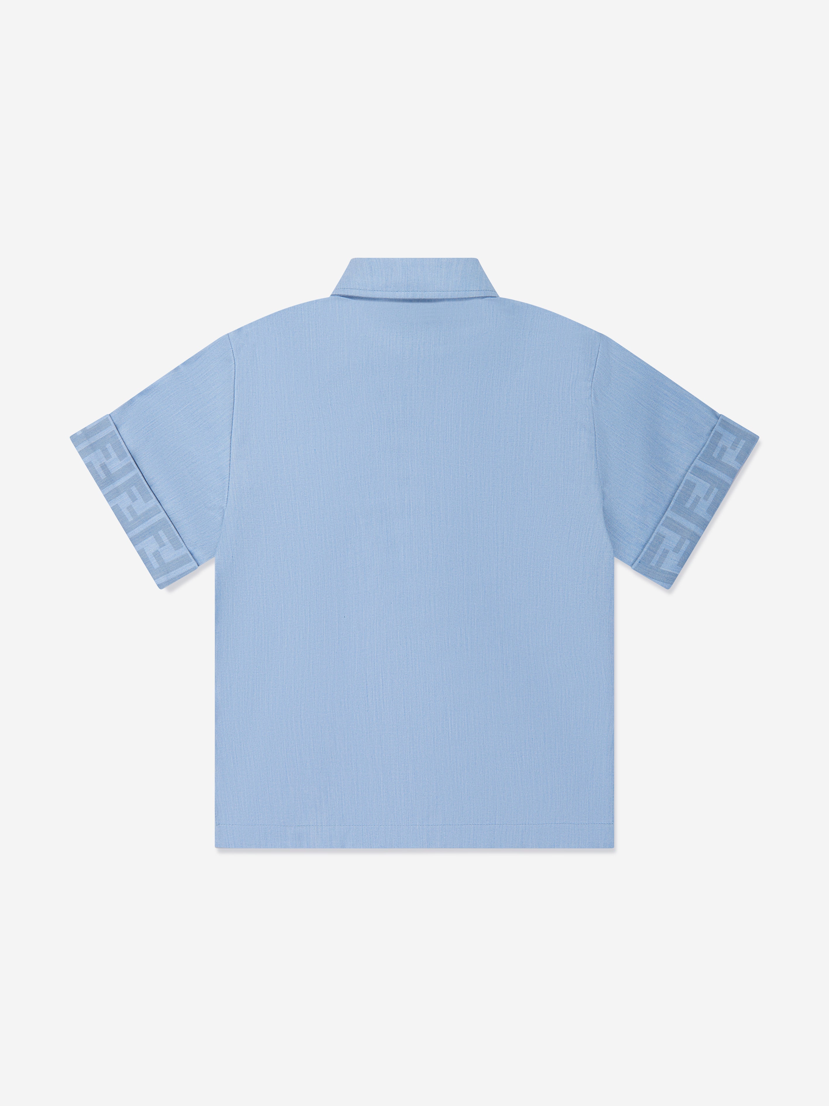 Boys Chambray FF Logo Shirt in Blue
