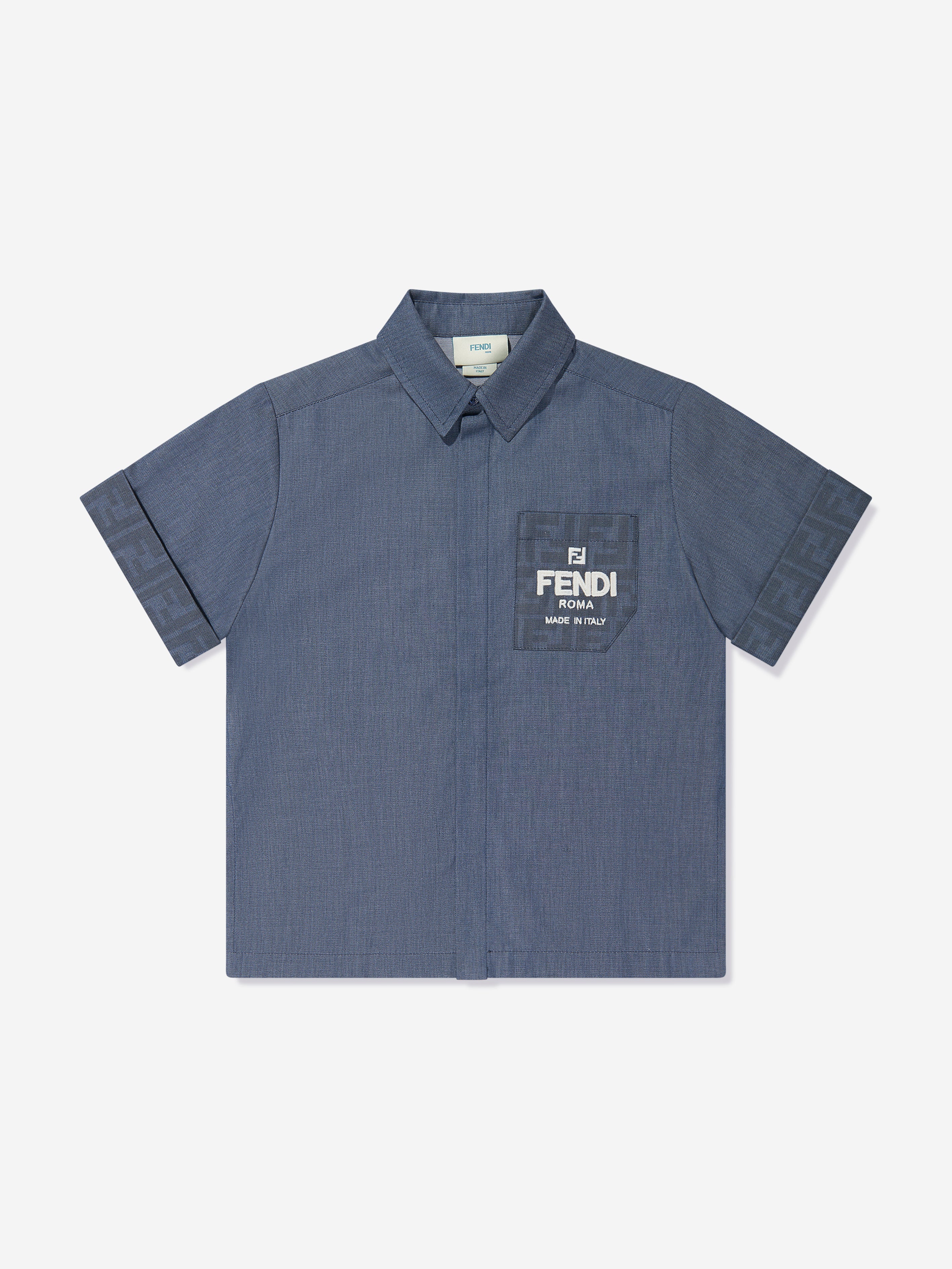 Boys Chambray Pocket Shirt in Blue