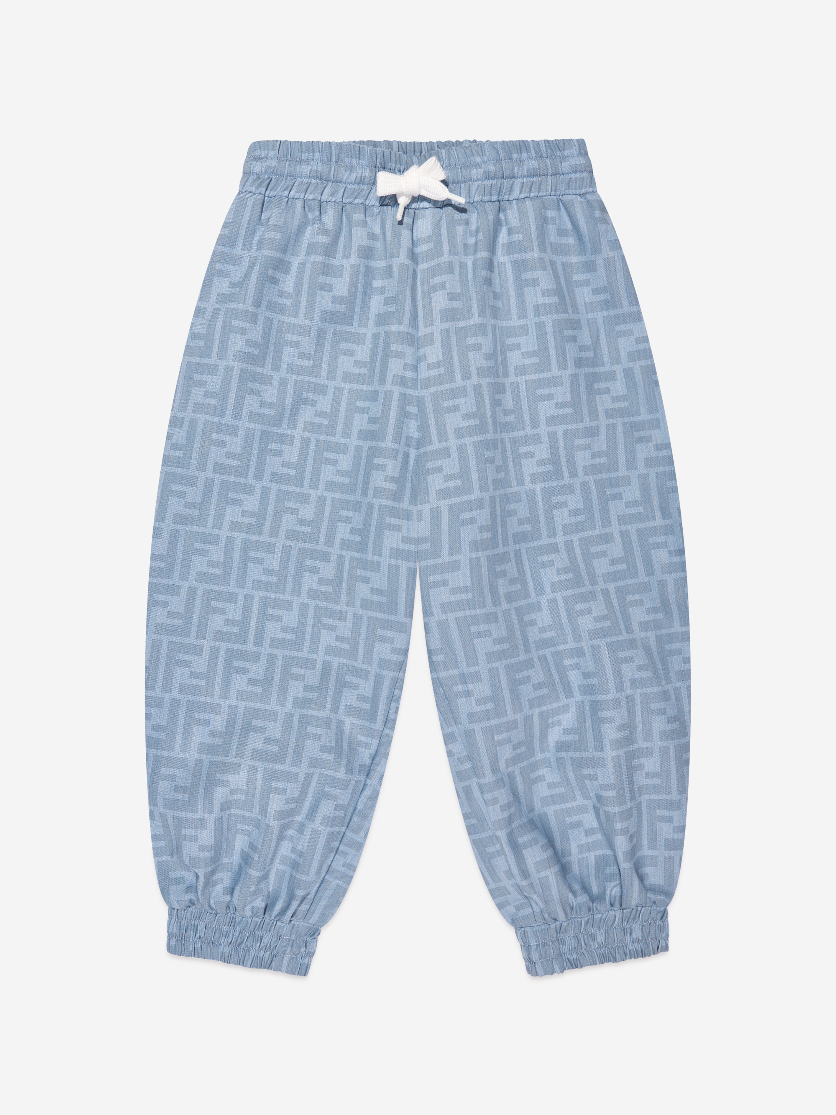 Boys Chambray FF Logo Joggers in Blue