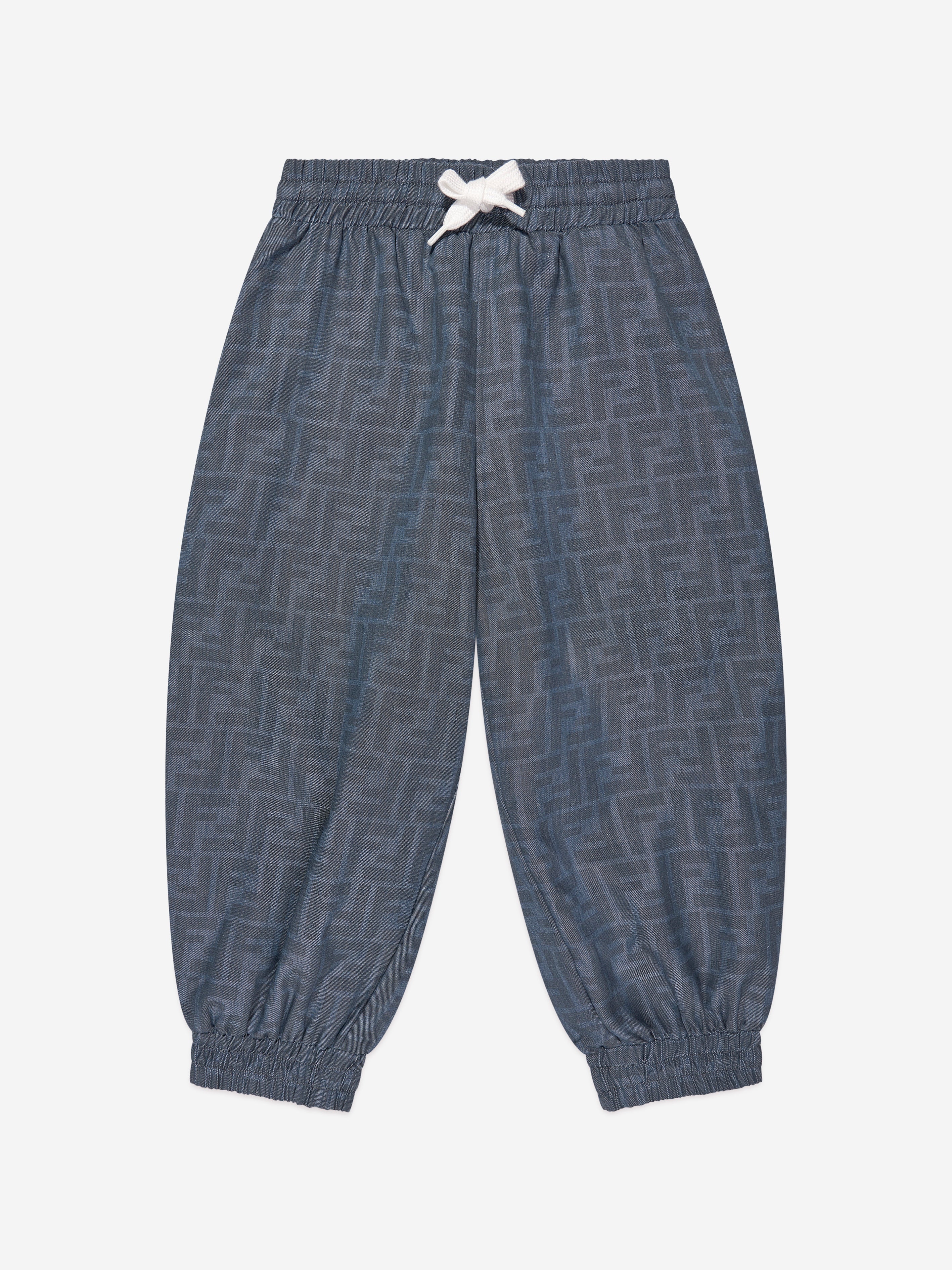 Boys Chambray FF Logo Joggers in Blue
