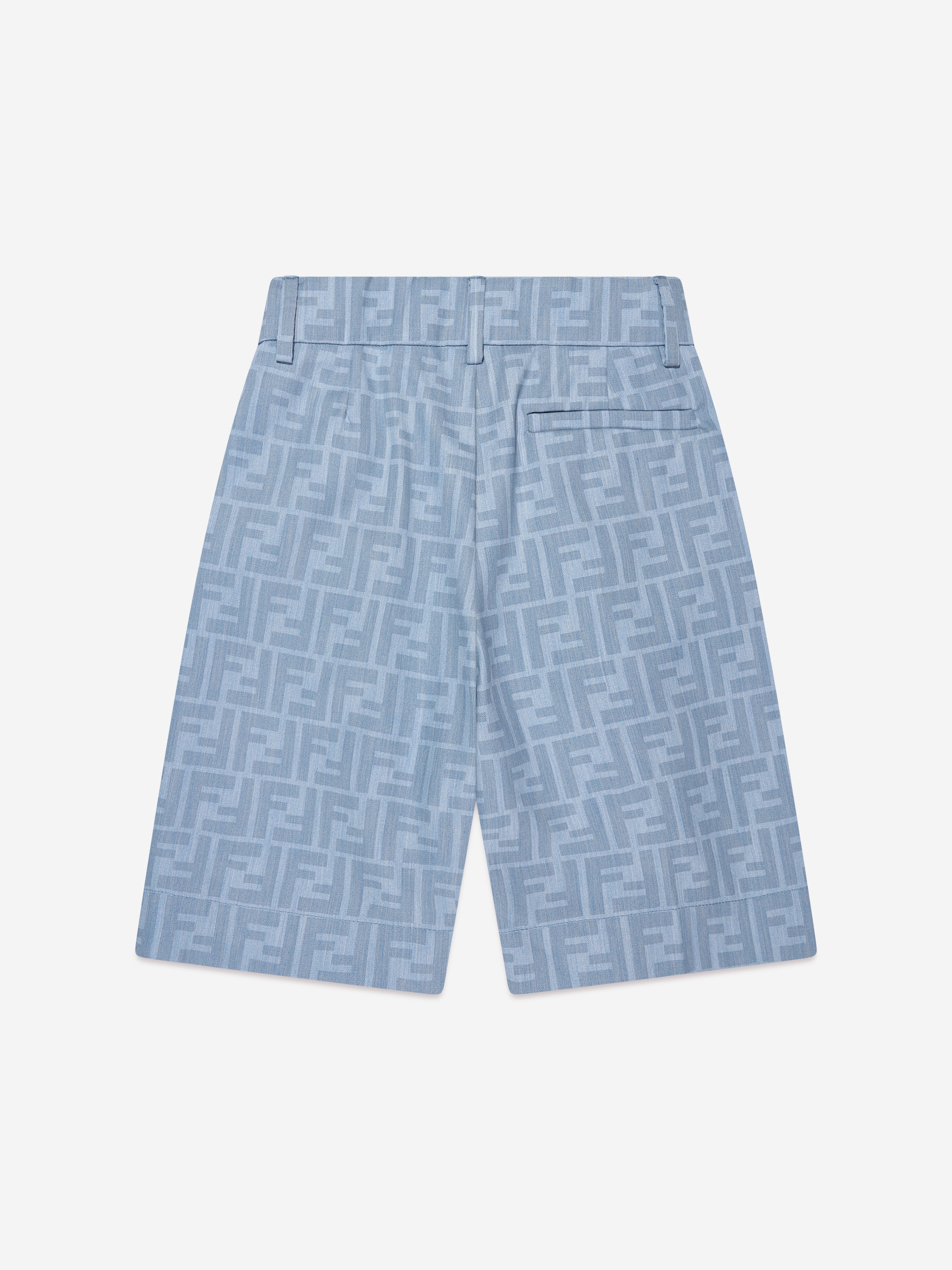 Boys Chambray FF Logo Shorts in Blue