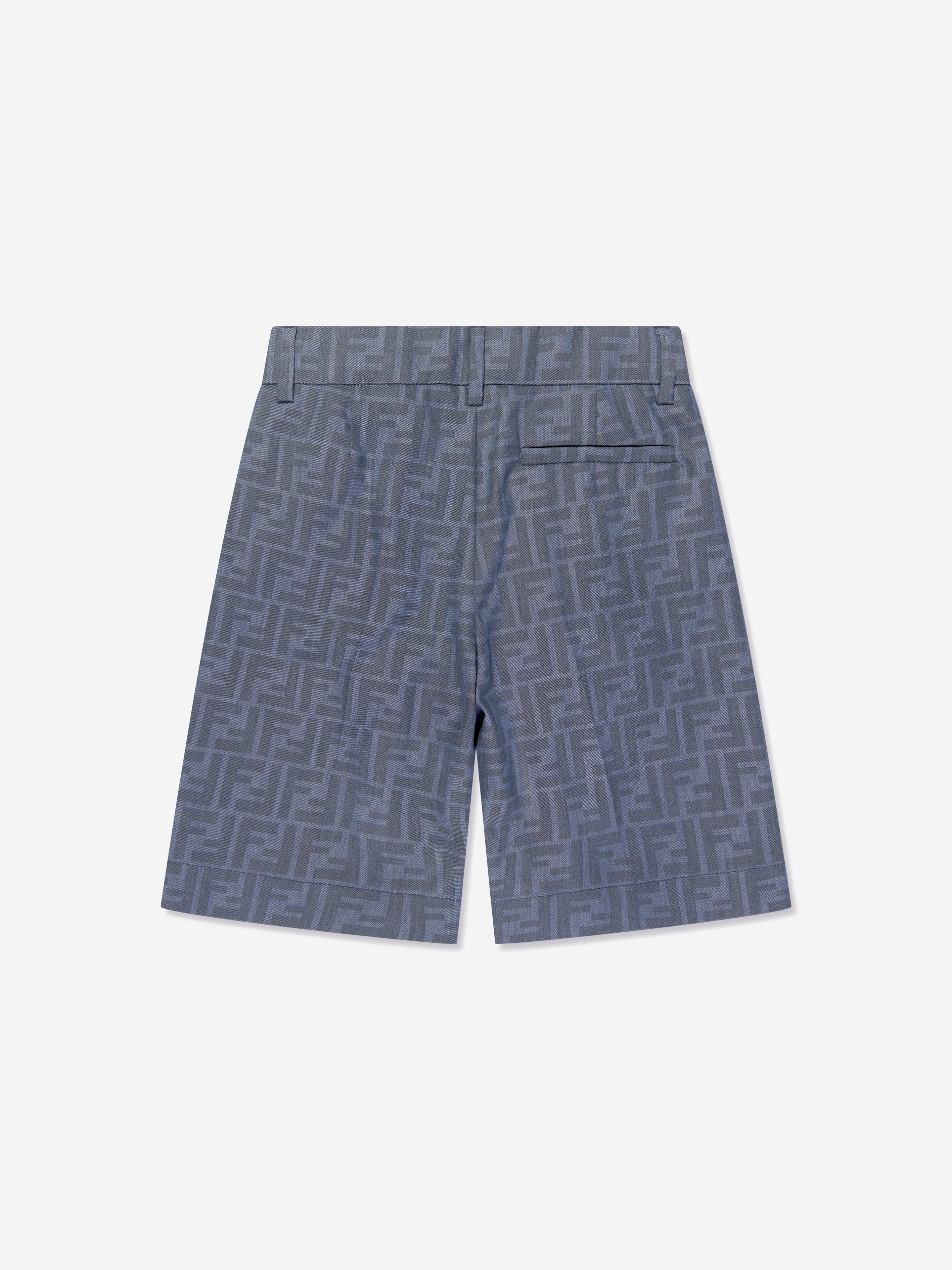 Boys Chambray FF Logo Shorts in Blue