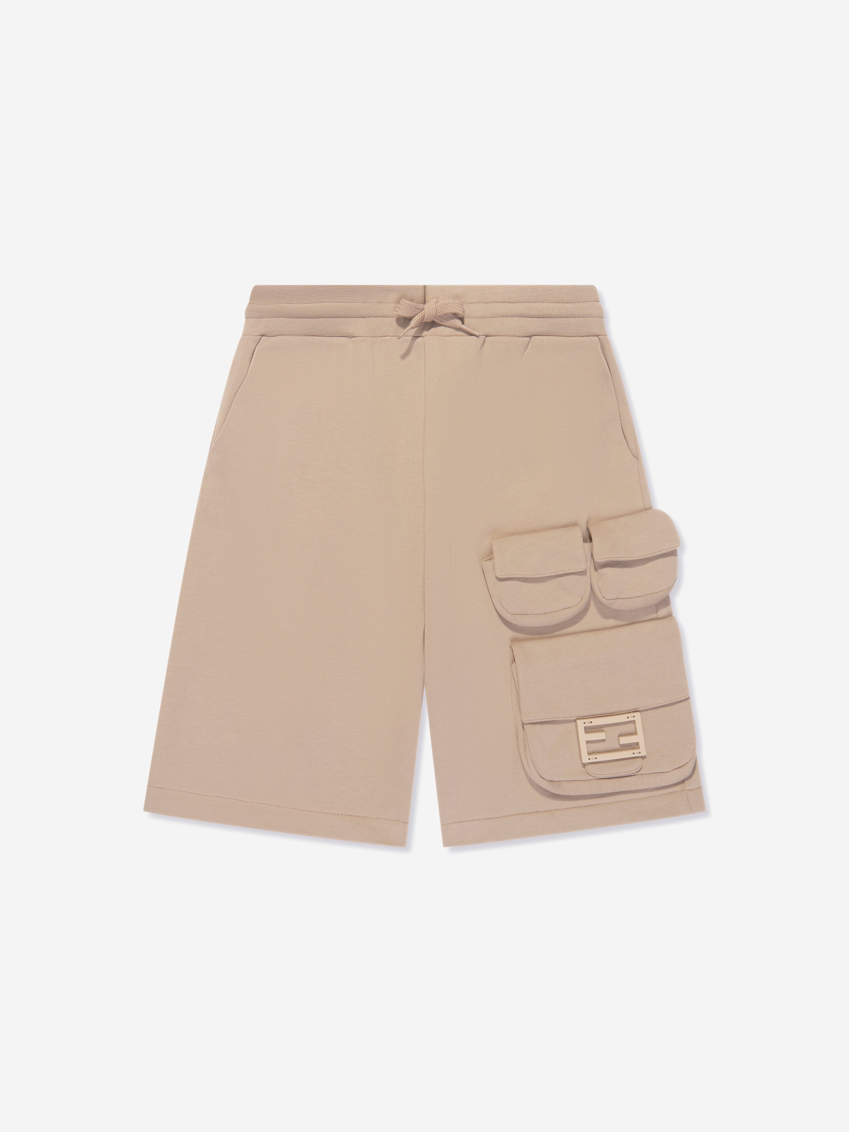 Boys Baguette Pocket Cargo Shorts in Beige