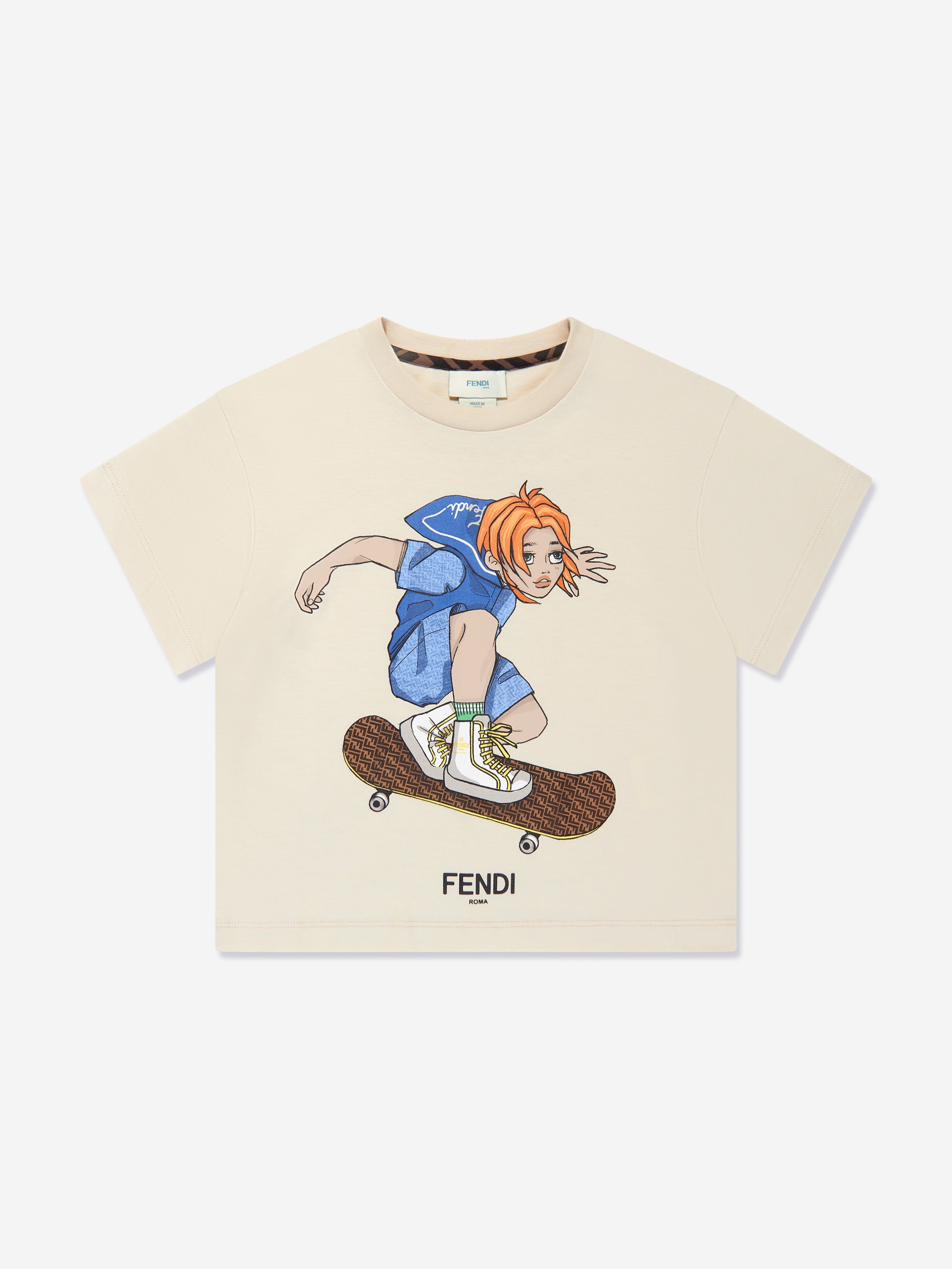 Boys Graphic Print T-Shirt in Beige