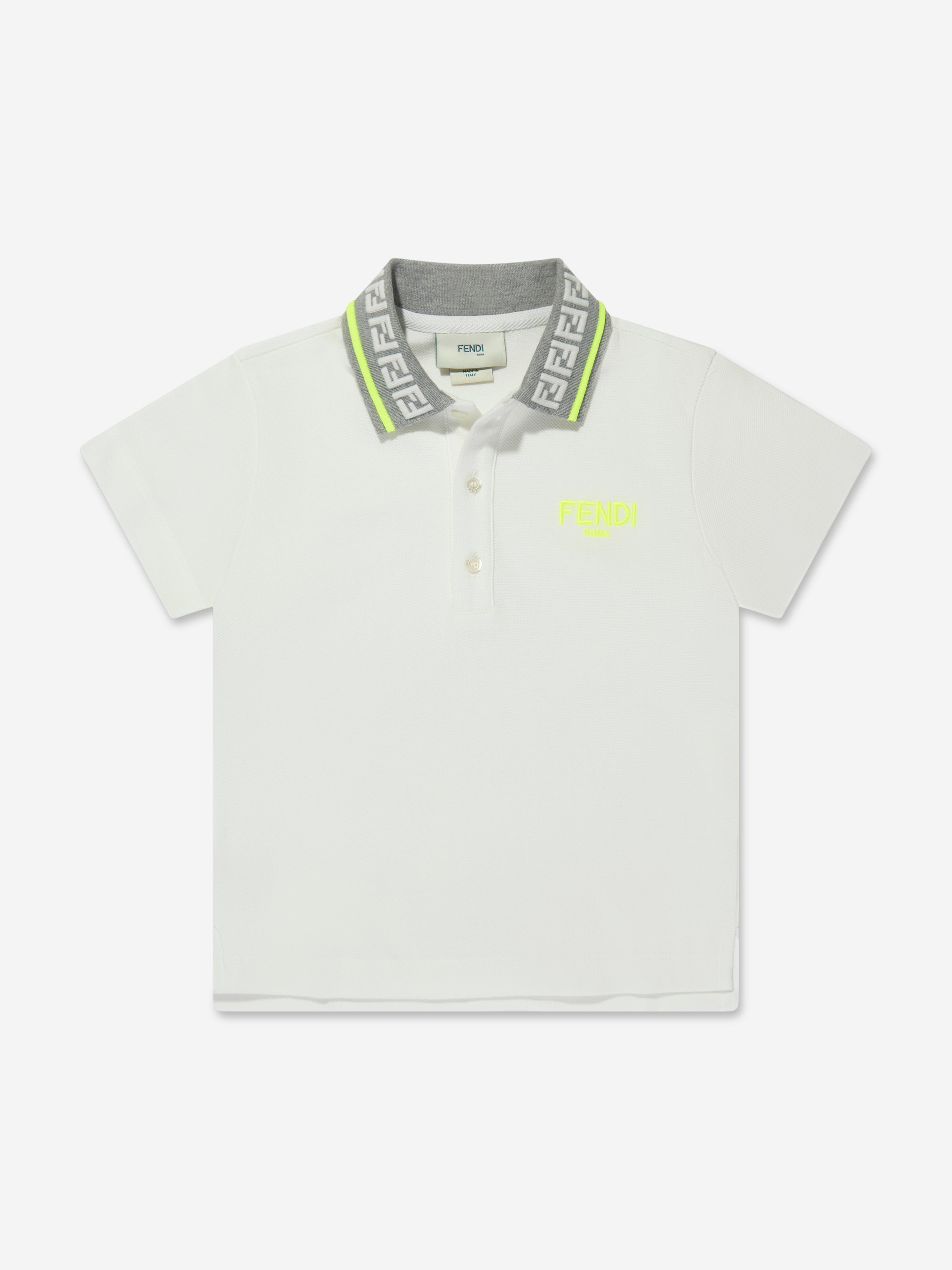 Boys Logo Polo Shirt in Ivory