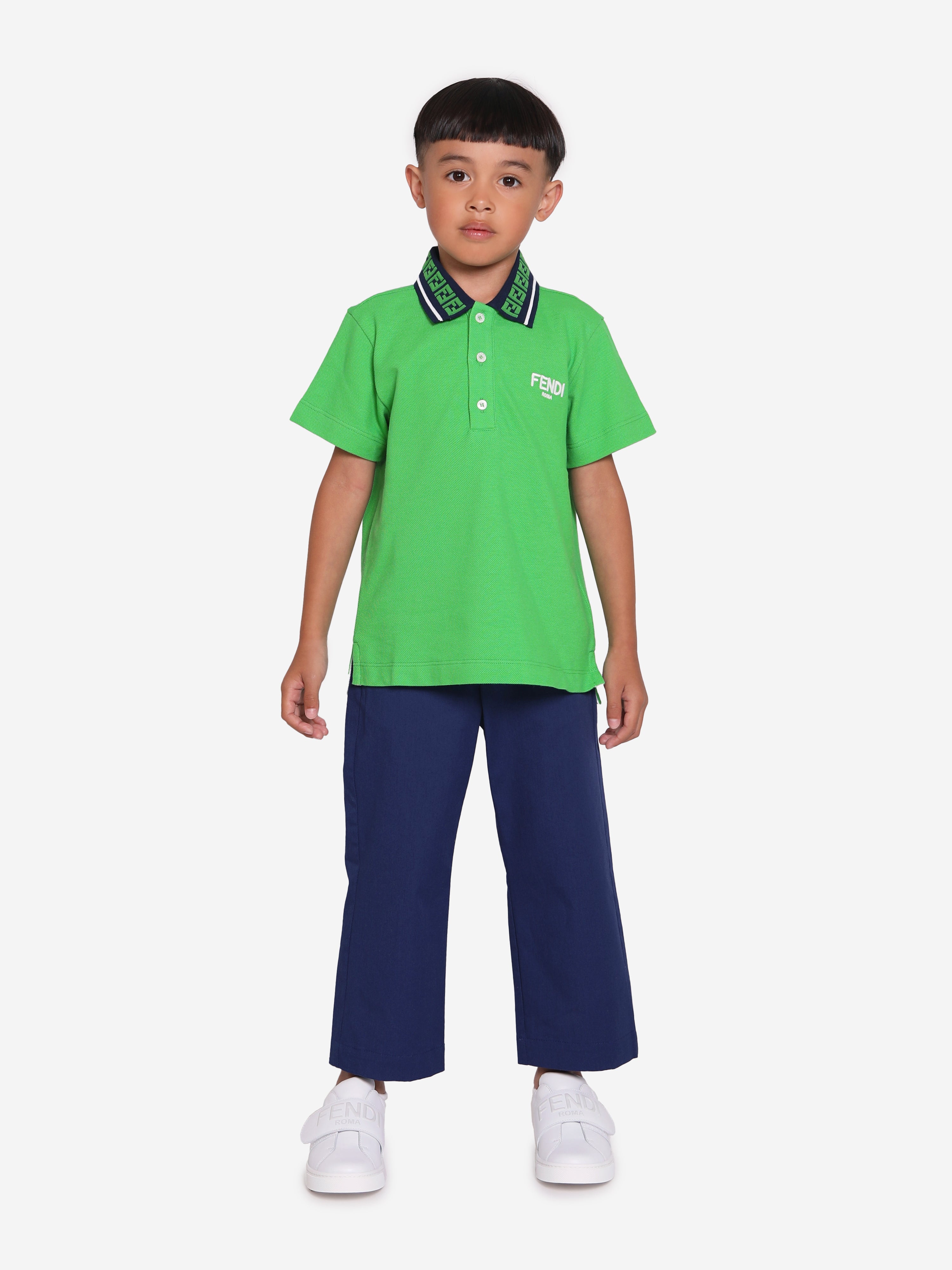 Boys Logo Polo Shirt in Green