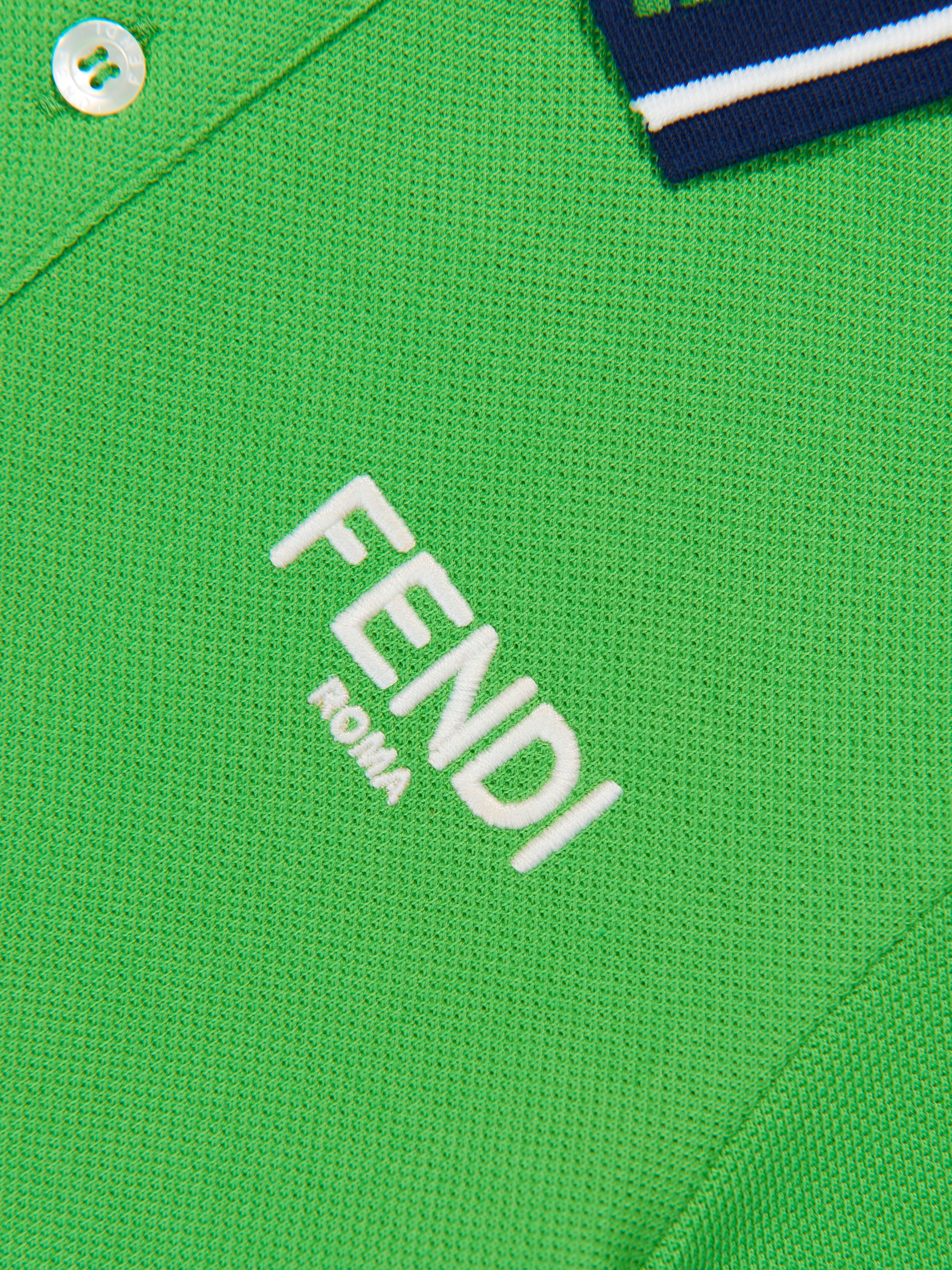 Boys Logo Polo Shirt in Green