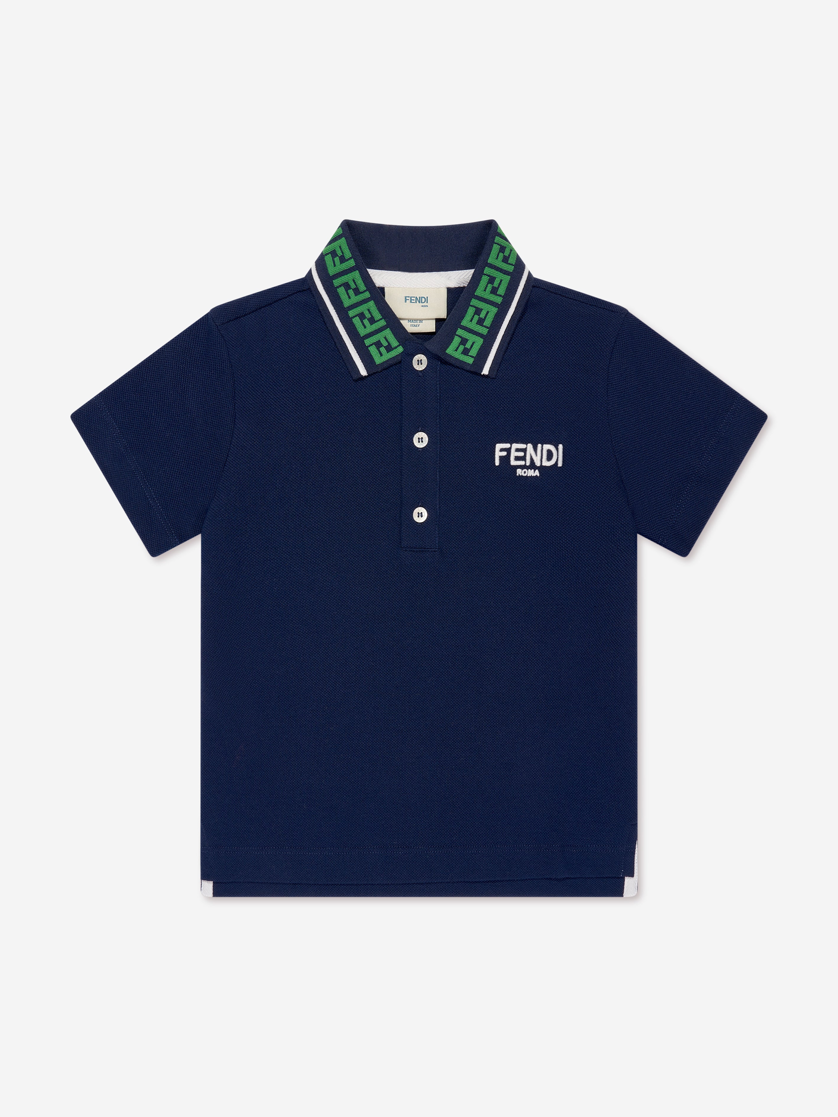 Boys FF Logo Polo Shirt in Navy