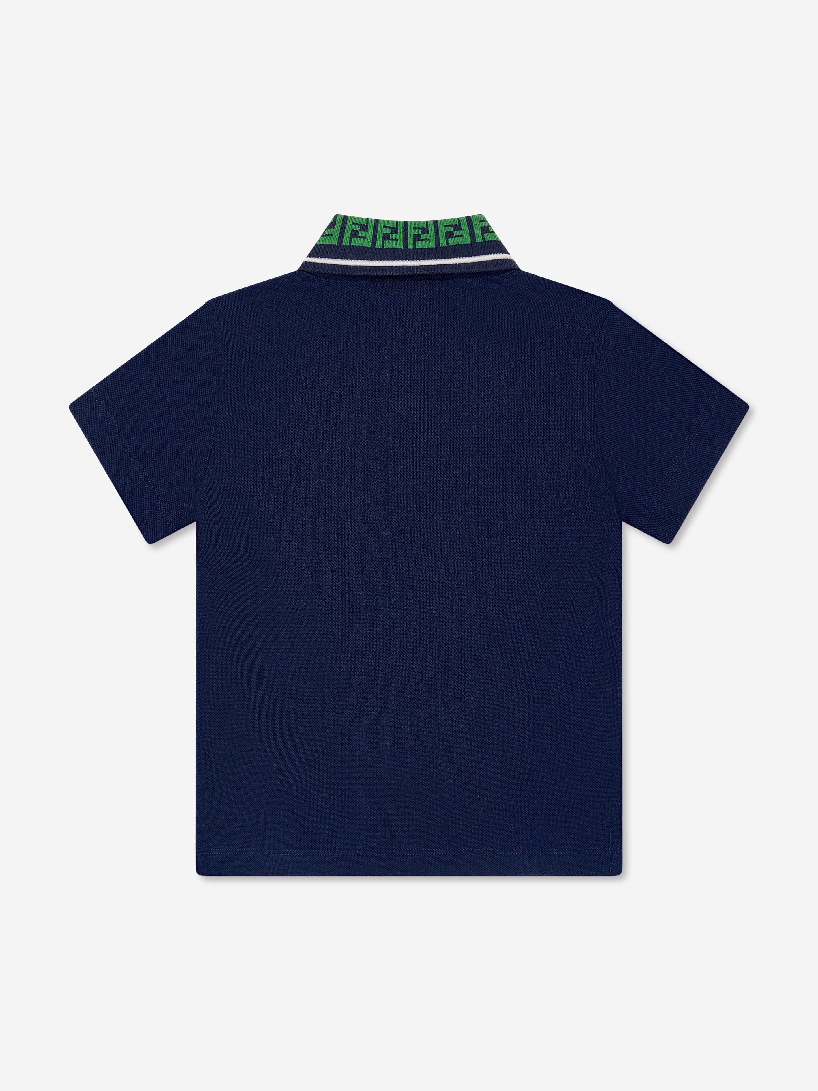 Boys FF Logo Polo Shirt in Navy