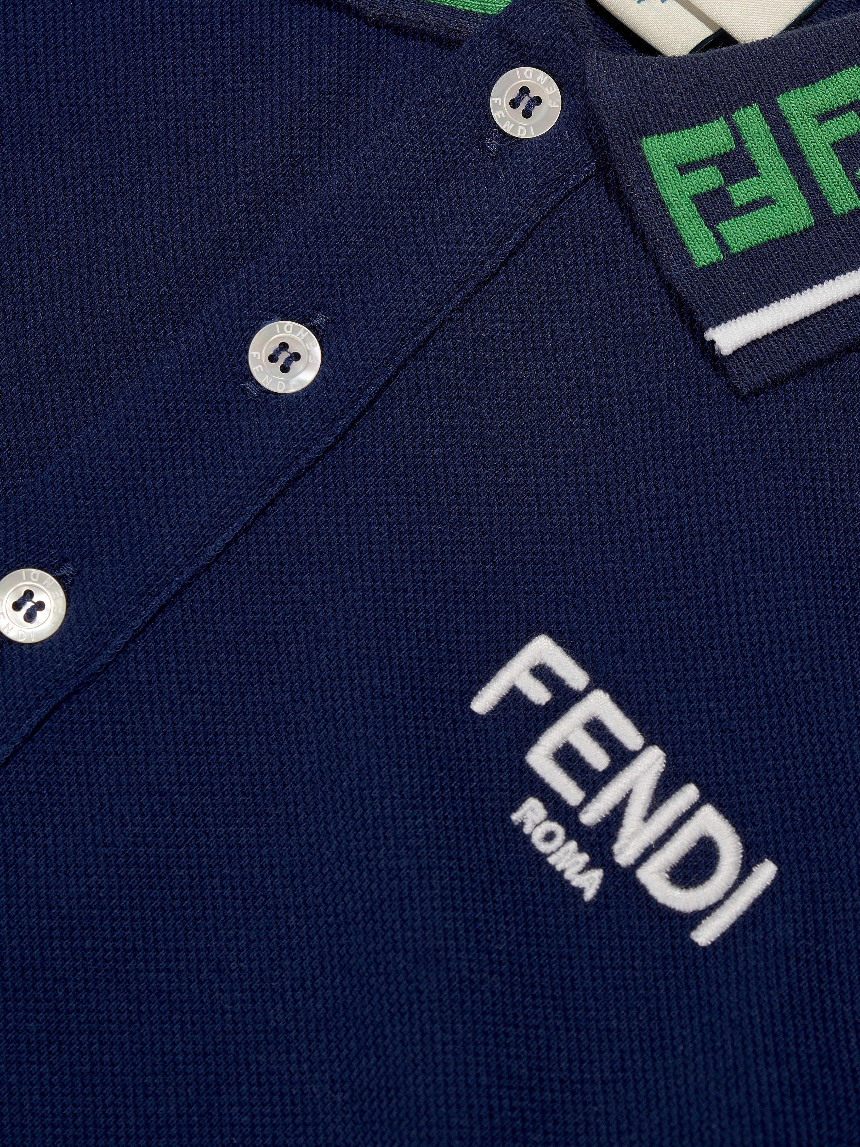 Boys FF Logo Polo Shirt in Navy