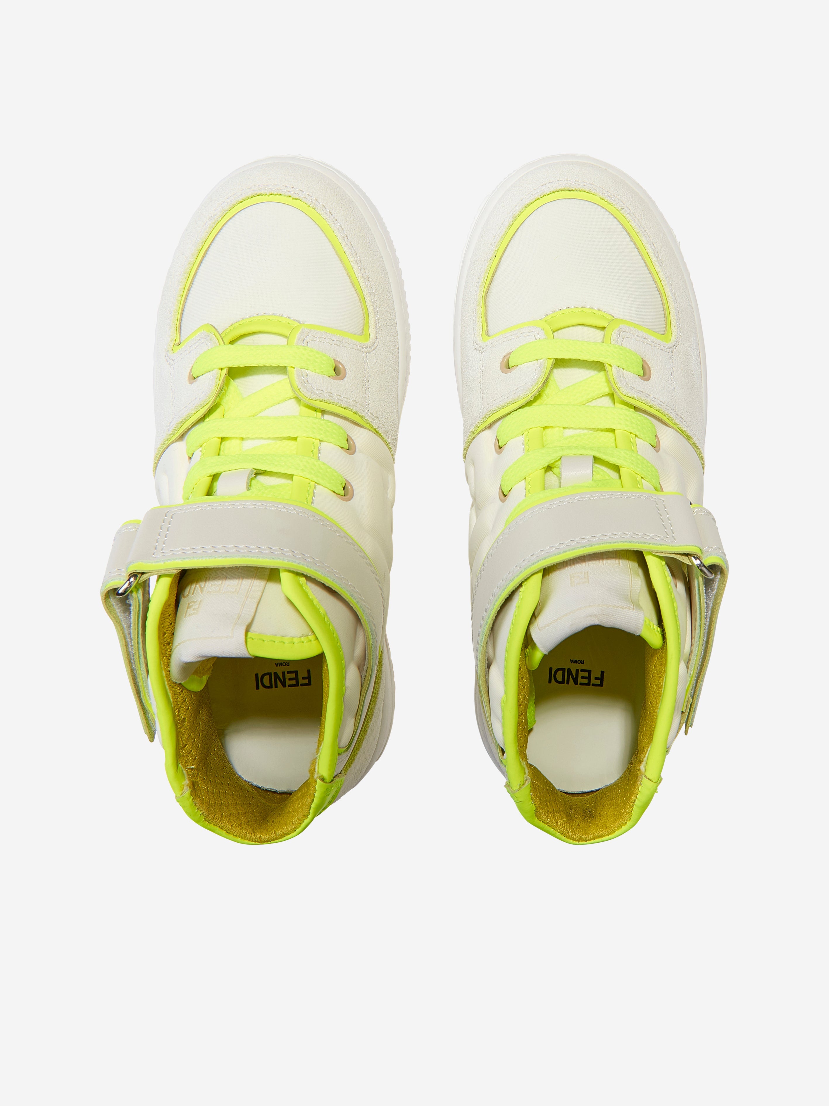 Kids Leather Logo Trainers in Ivory