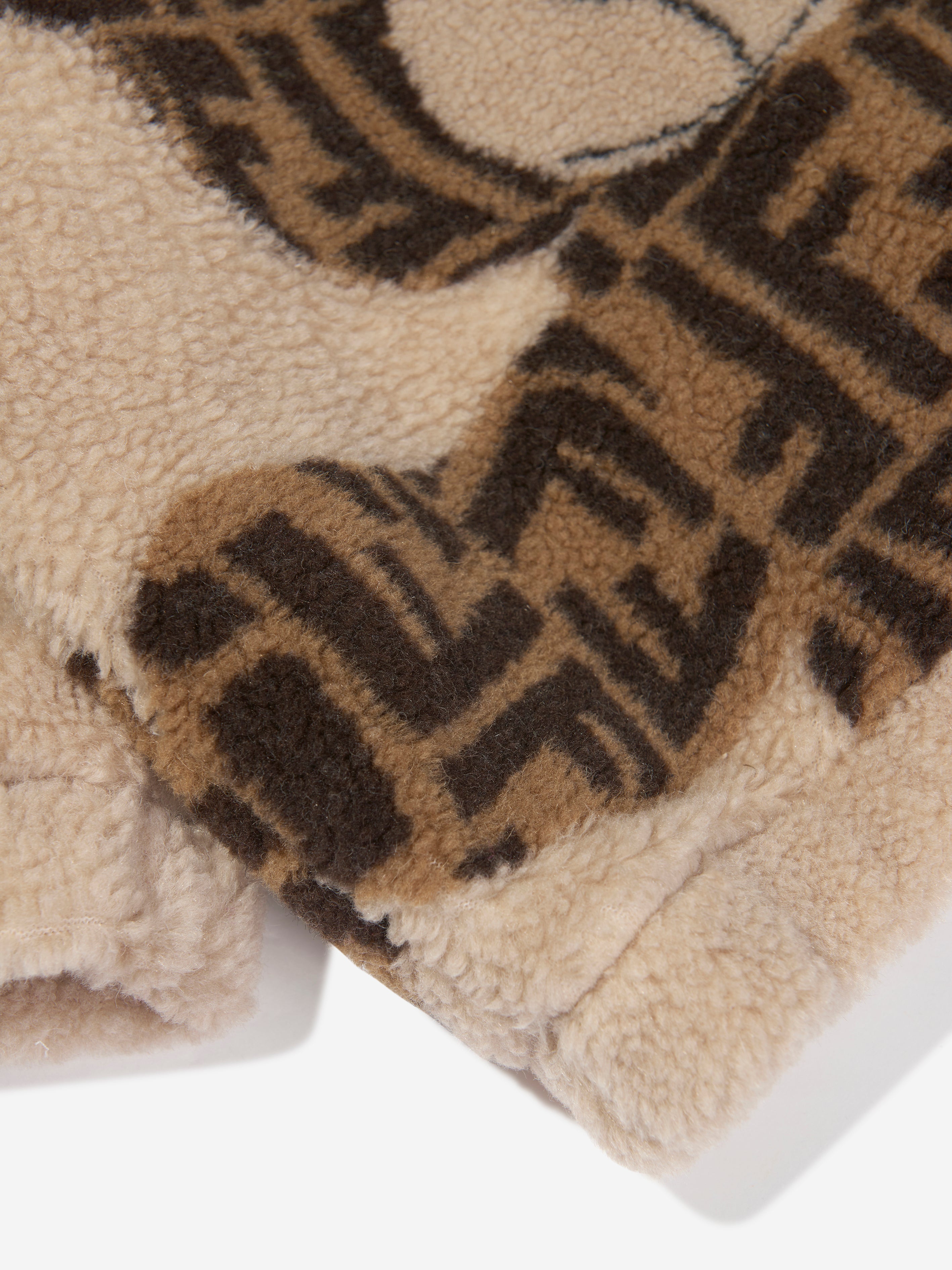 Kids Wool Bear Hoodie in Beige