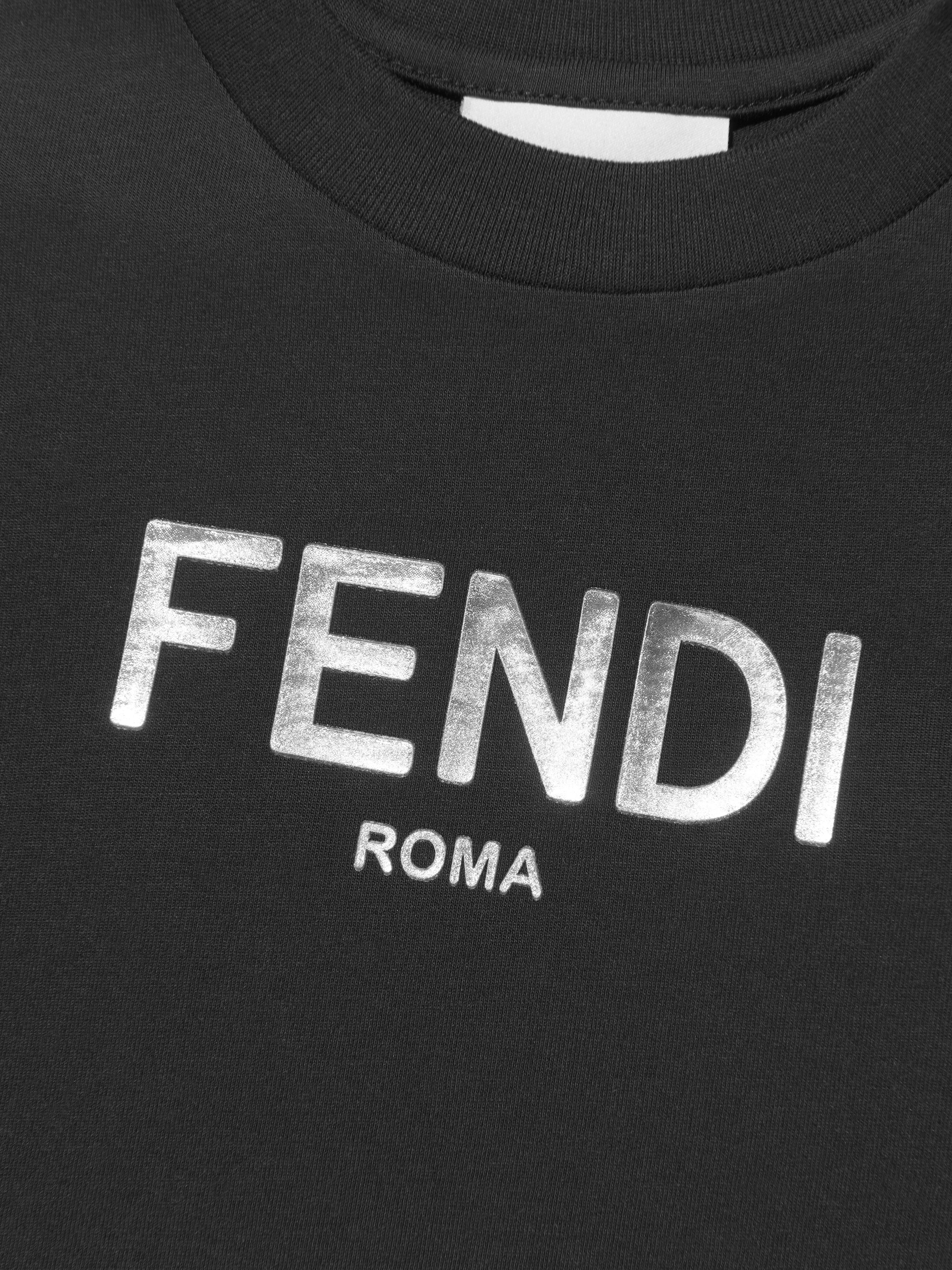 Kids Metallic Logo T-Shirt in Black