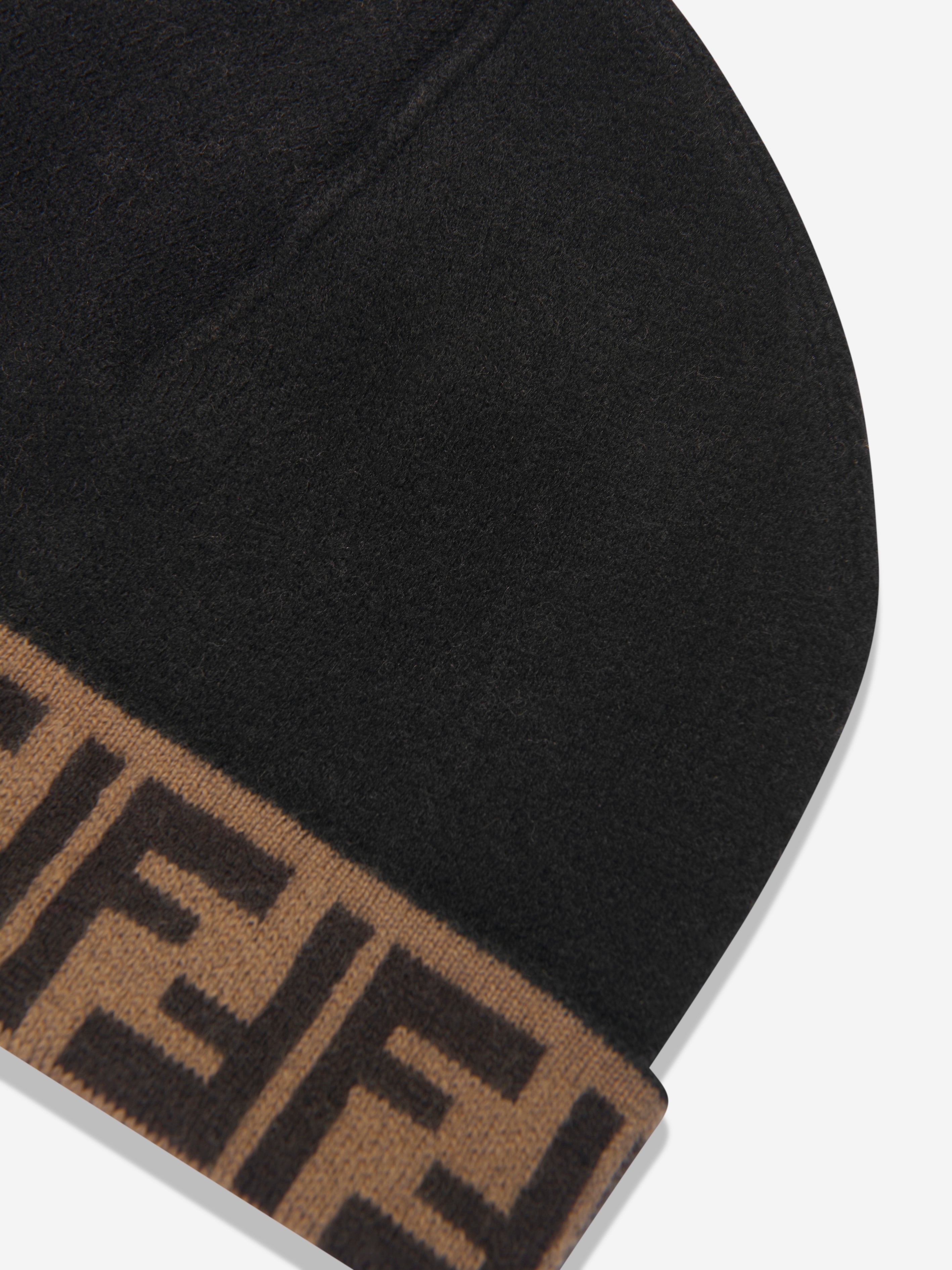 Kids FF Logo Reversible Beanie in Brown