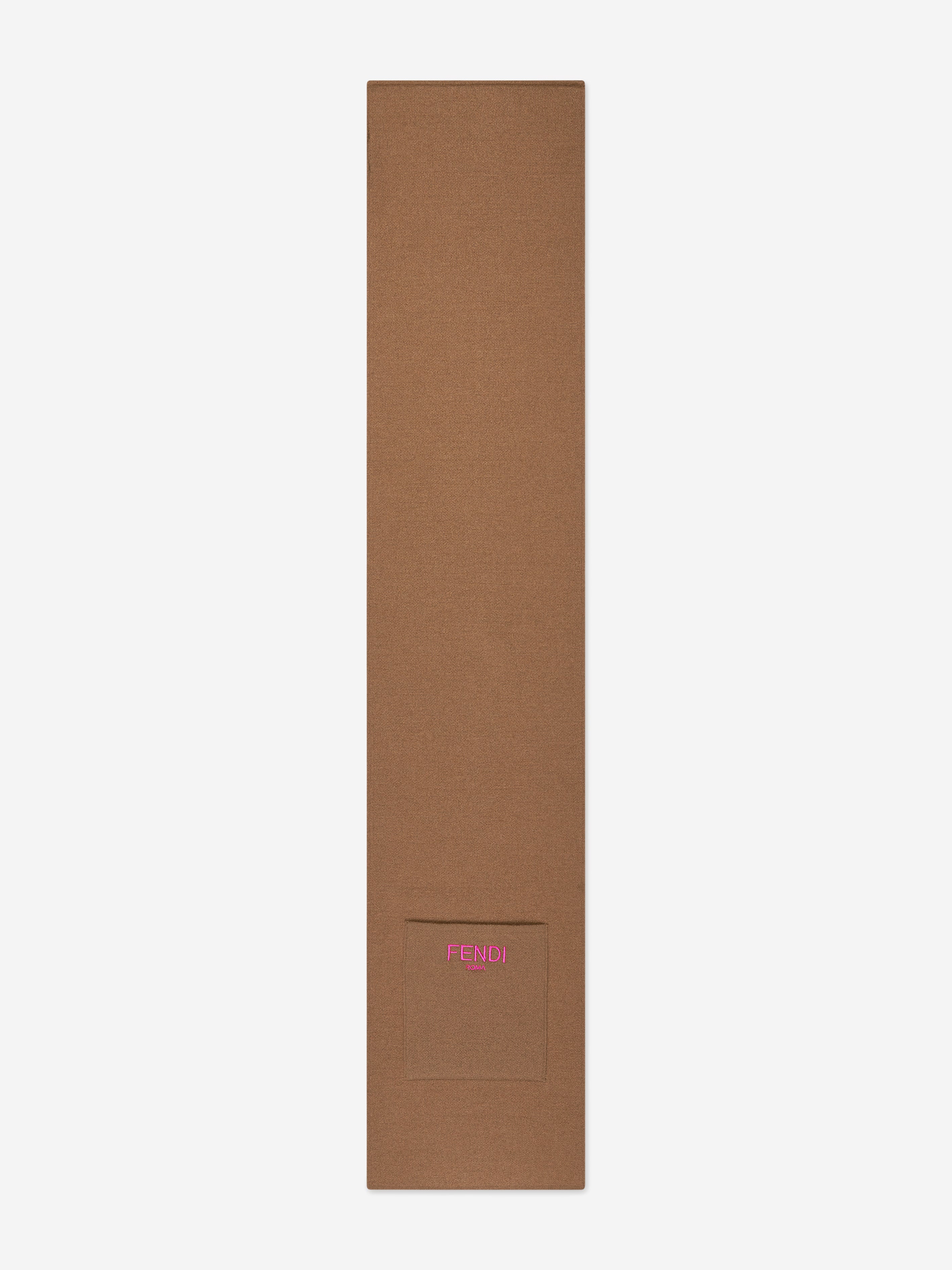 Girls FF Logo Reversible Scarf in Beige
