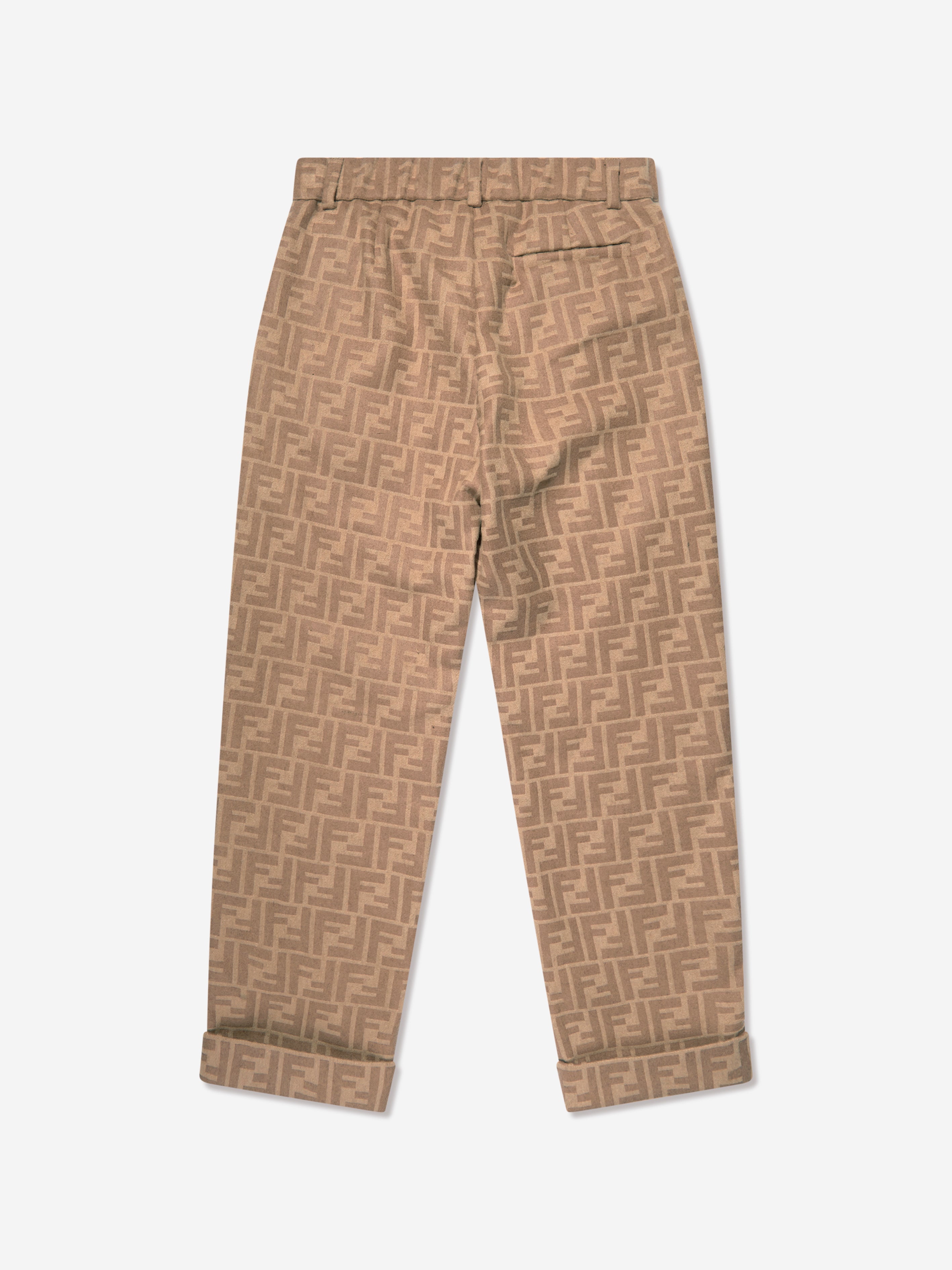 Boys FF Logo Trousers in Beige