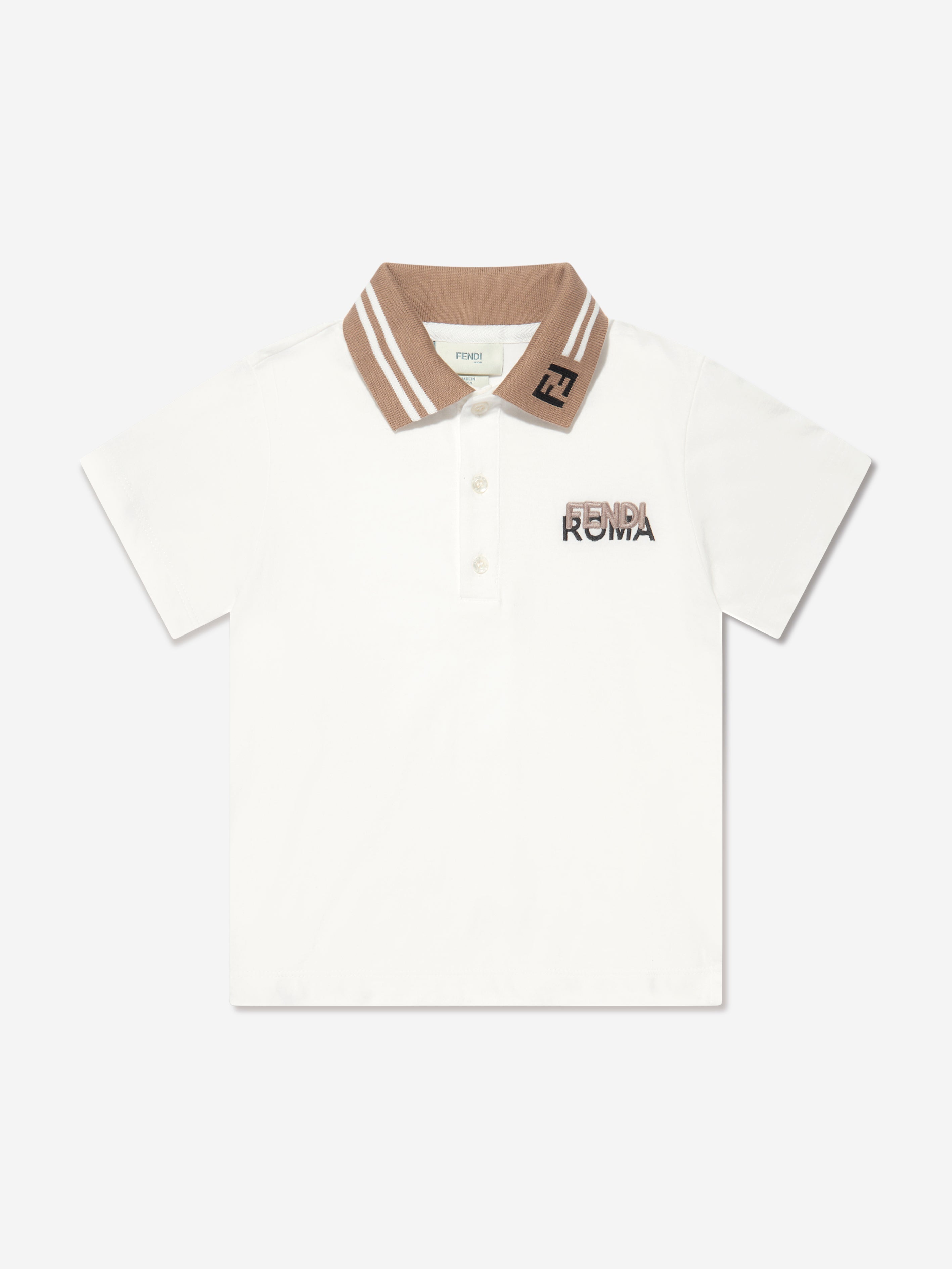 Boys Logo Polo Shirt in White