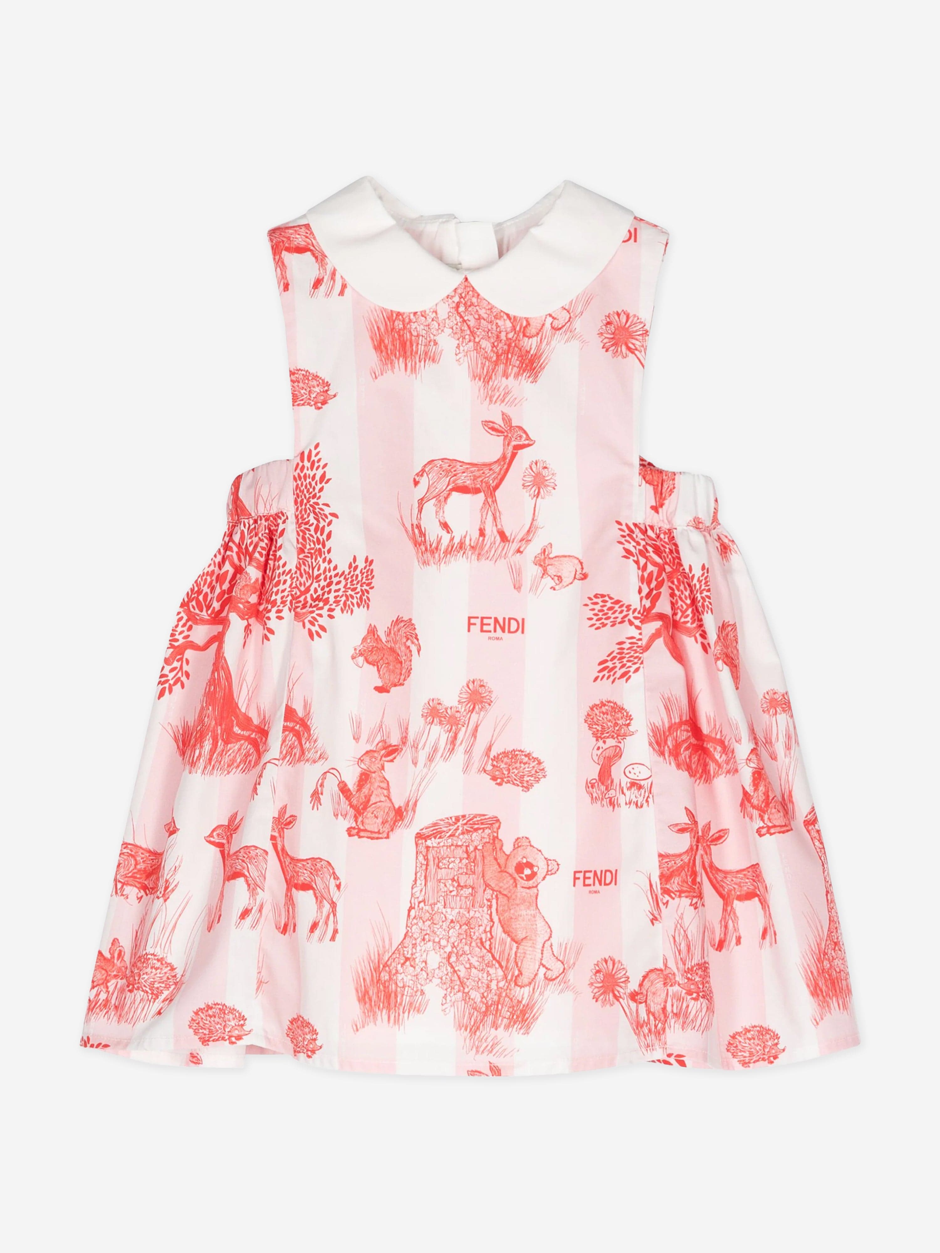 Fendi Baby Girls Beijing Forest Dress in White